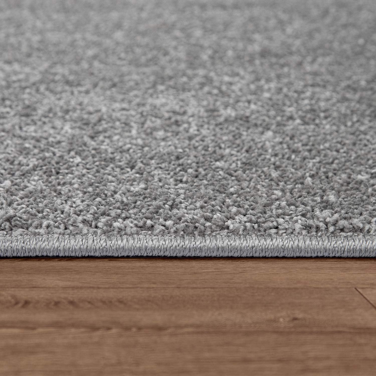 Paco Home Alfombra de área sólida en antracita diseño liso moderno, tamaño 2’8″ x 4’11”