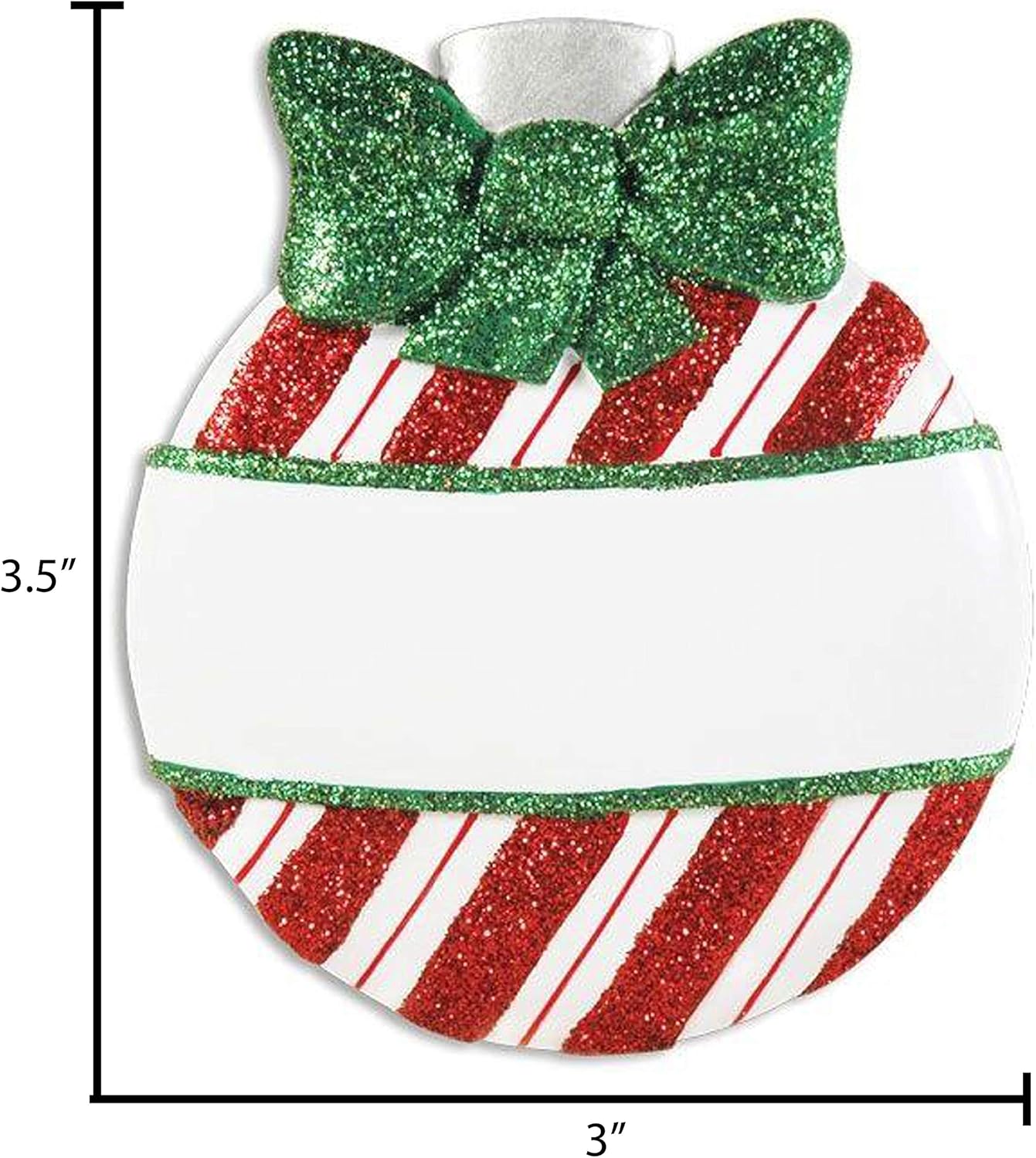 Adorno de Navidad personalizado 2024, bola de Navidad con decoración de líneas a rayas, adornos de Navidad colgantes de bola roja con purpurina para