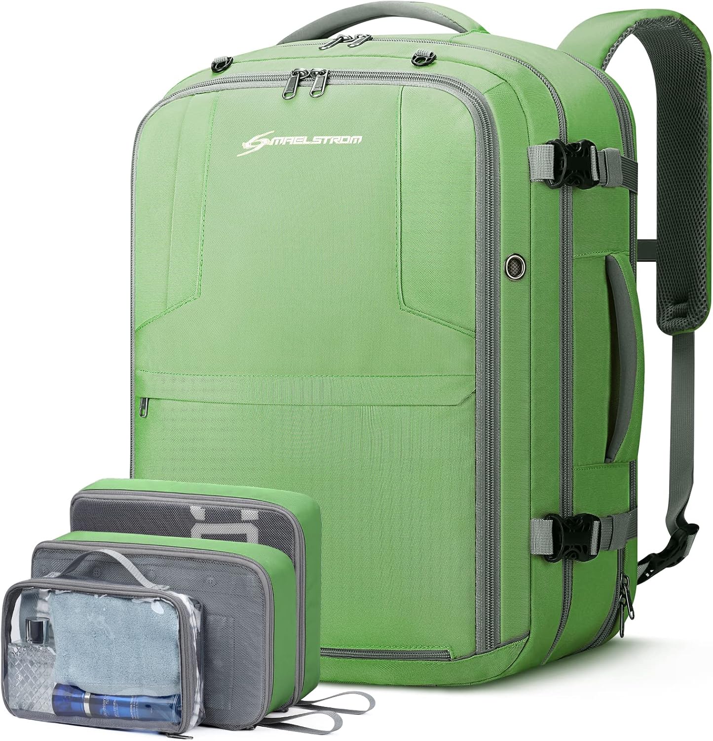 Maelstrom Mochila de equipaje impermeable con bolsa de zapatos oculta, forro polar verde con licencia oficial de star wars silent one crew., 40L,