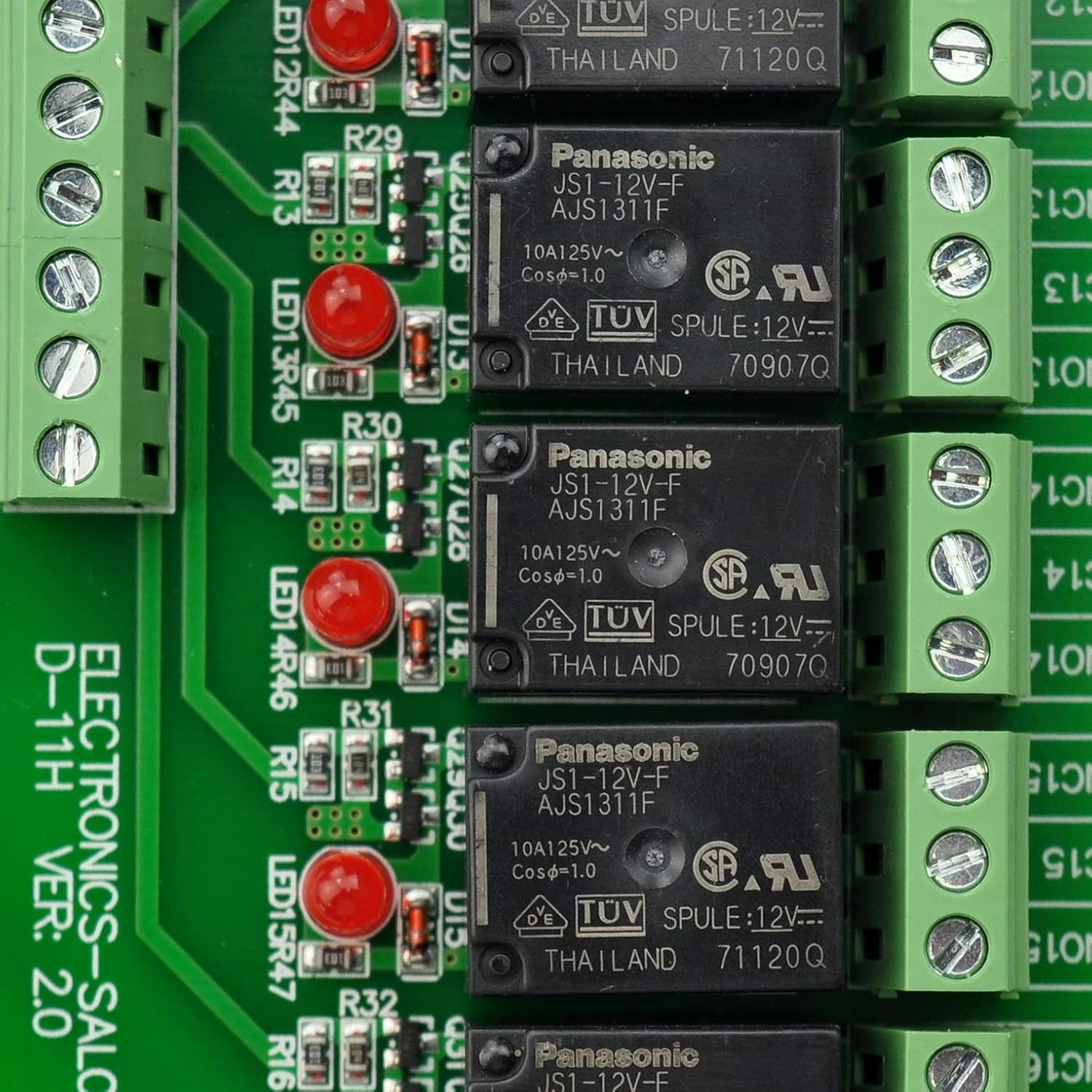 Montaje en carril DIN 16 SPDT 10Amp Power Relay Interface Module (DC 12V)
