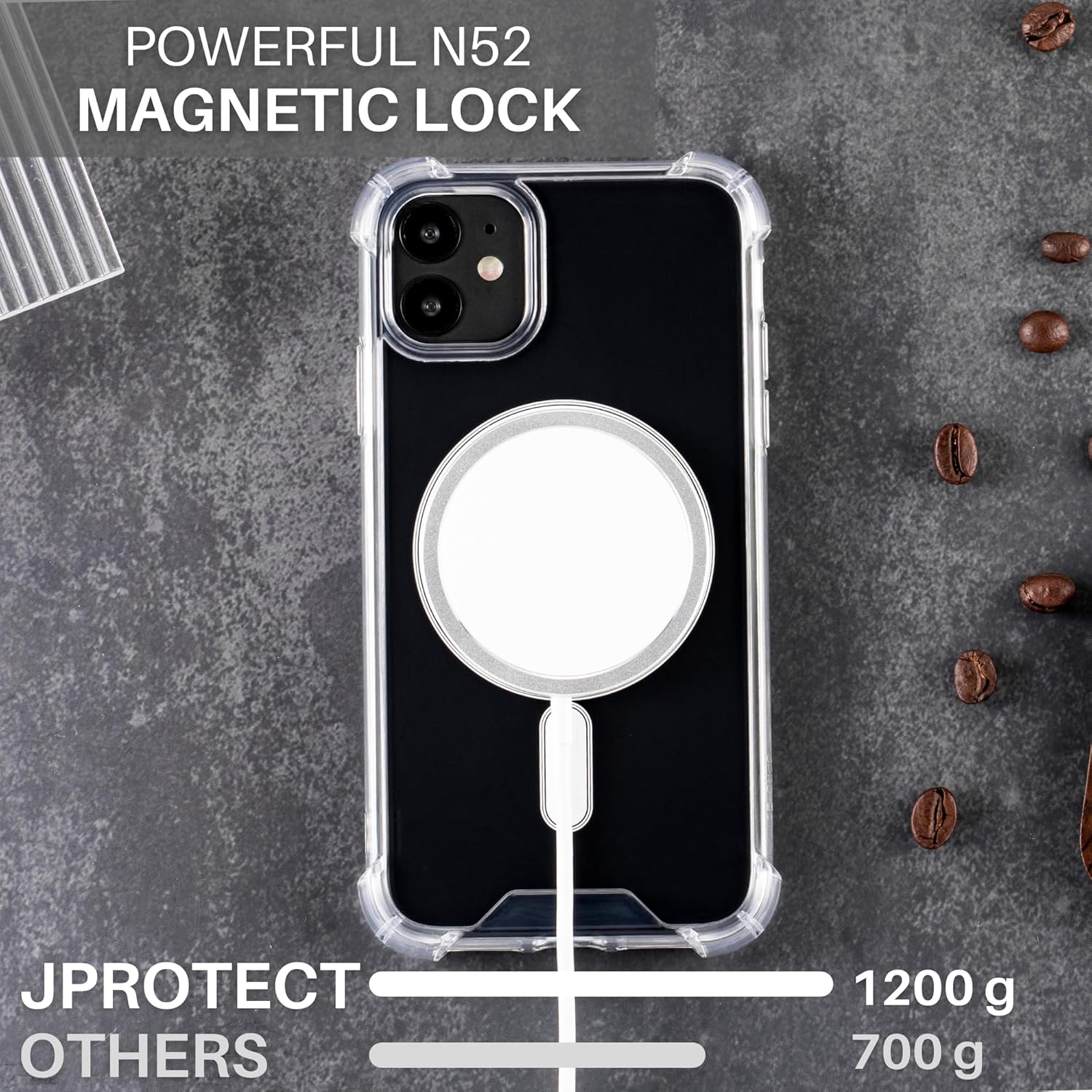 JProtect Funda magnética para iPhone 11 Pro Max para MagSafe, a prueba de golpes, para iPhone 11 Pro Max, funda para MagSafe