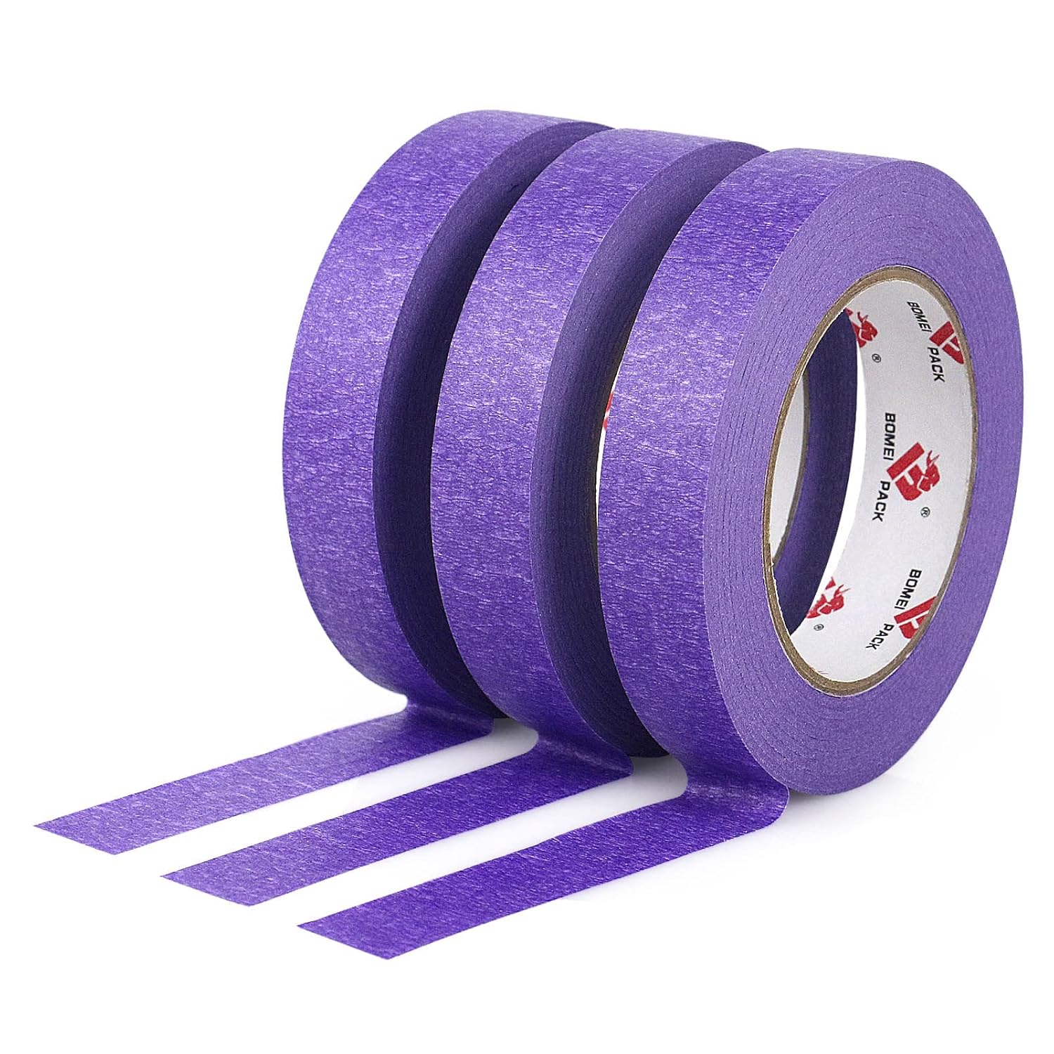 BOMEI PACK Cinta adhesiva para pintores morados de 0.94 pulgadas x 60 yardas, cinta adhesiva decorativa de fácil extracción para 14 días para