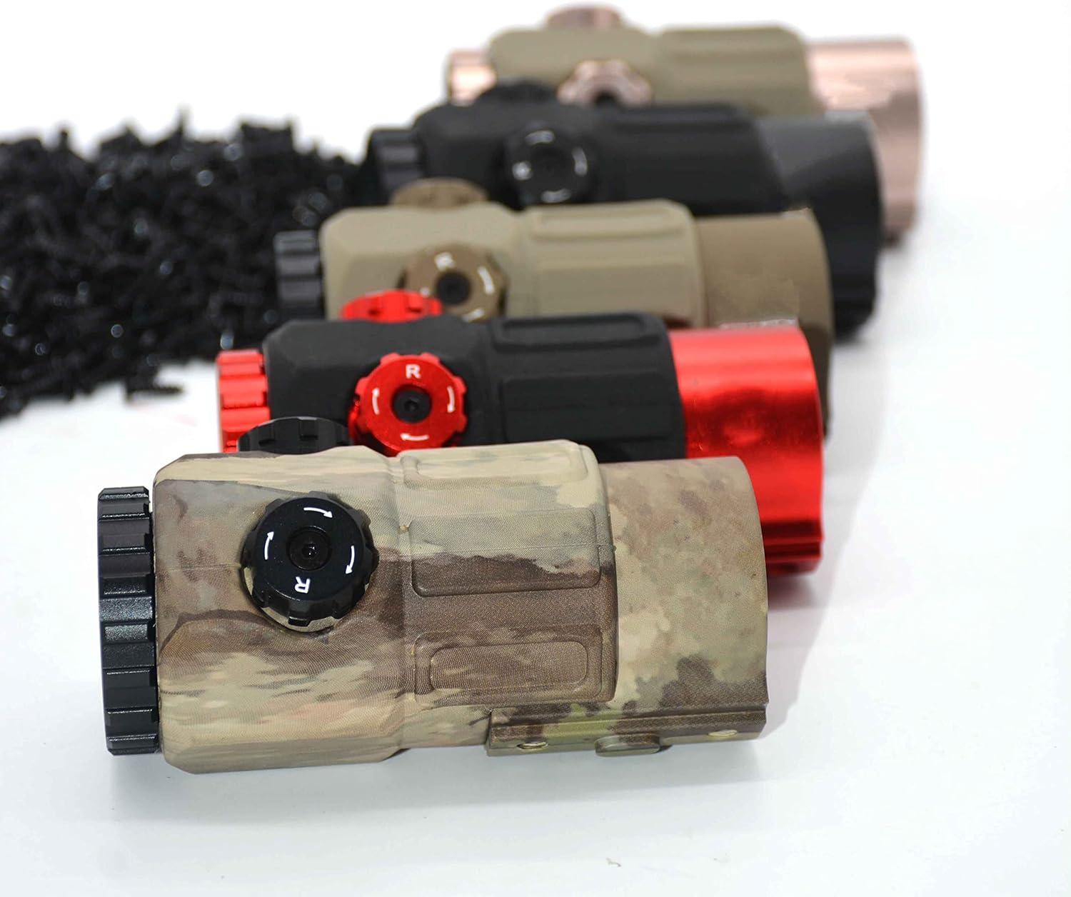 558+G45X Miras, 558 puntos rojos y verdes, vista holográfica G45X 5X Lupa Reflex Scope Combo con montaje de liberación rápida, ajuste de montaje de