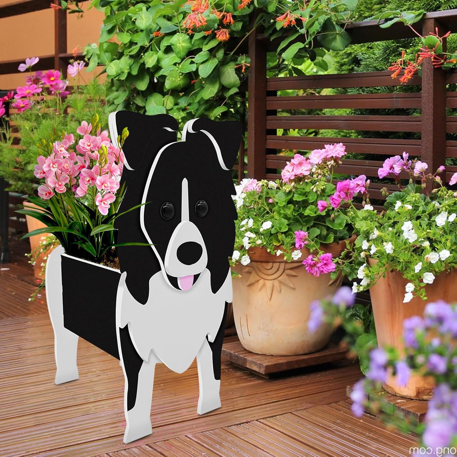 Toyswill Maceteros para perros para plantas al aire libre, maceta con forma de perro de jardín, maceta, contenedor de almacenamiento de animales,
