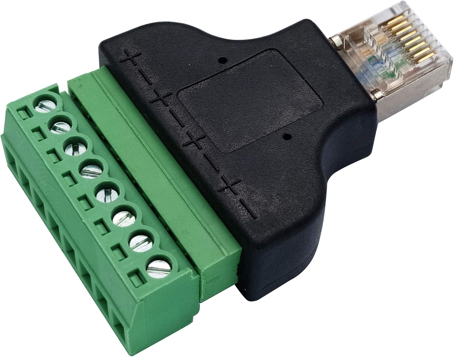 Terminal de tornillo RJ45 8P 8C macho a 8 pines hembra, terminales tipo tornillo, enchufe de red Ethernet para acoplador AV CCTV UTP DVR Cat5 Cat6