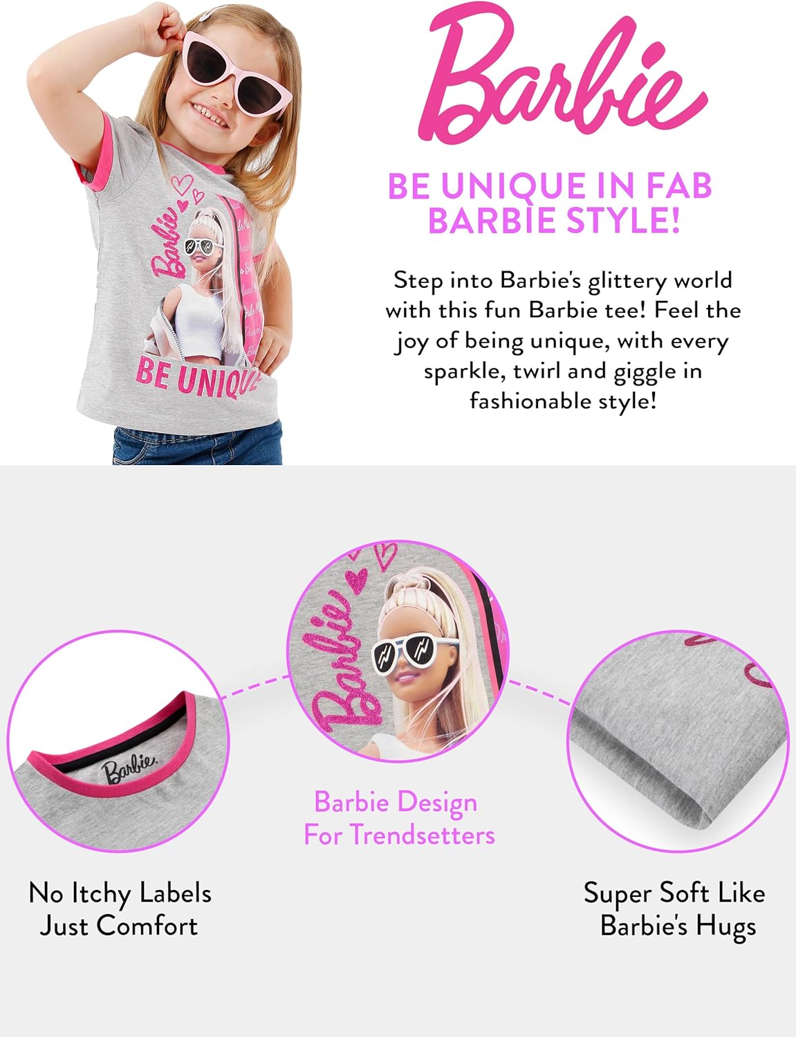 Camisetas Barbie para niñas  Producto oficial  Camiseta inspiradora para niña