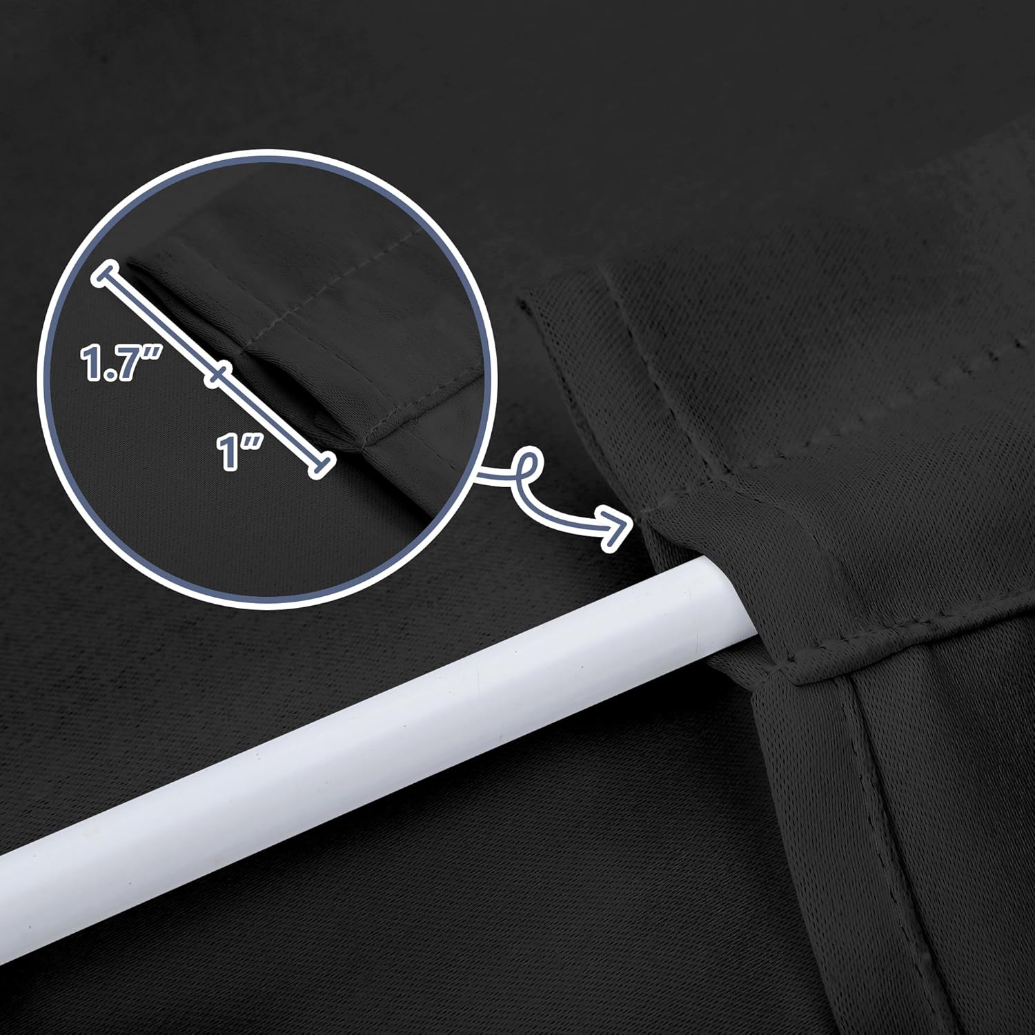 Cortina de puerta francesa para privacidad de puertas, cortina negra para ventana de puerta delantera, cortina con bolsillo para barra para puerta