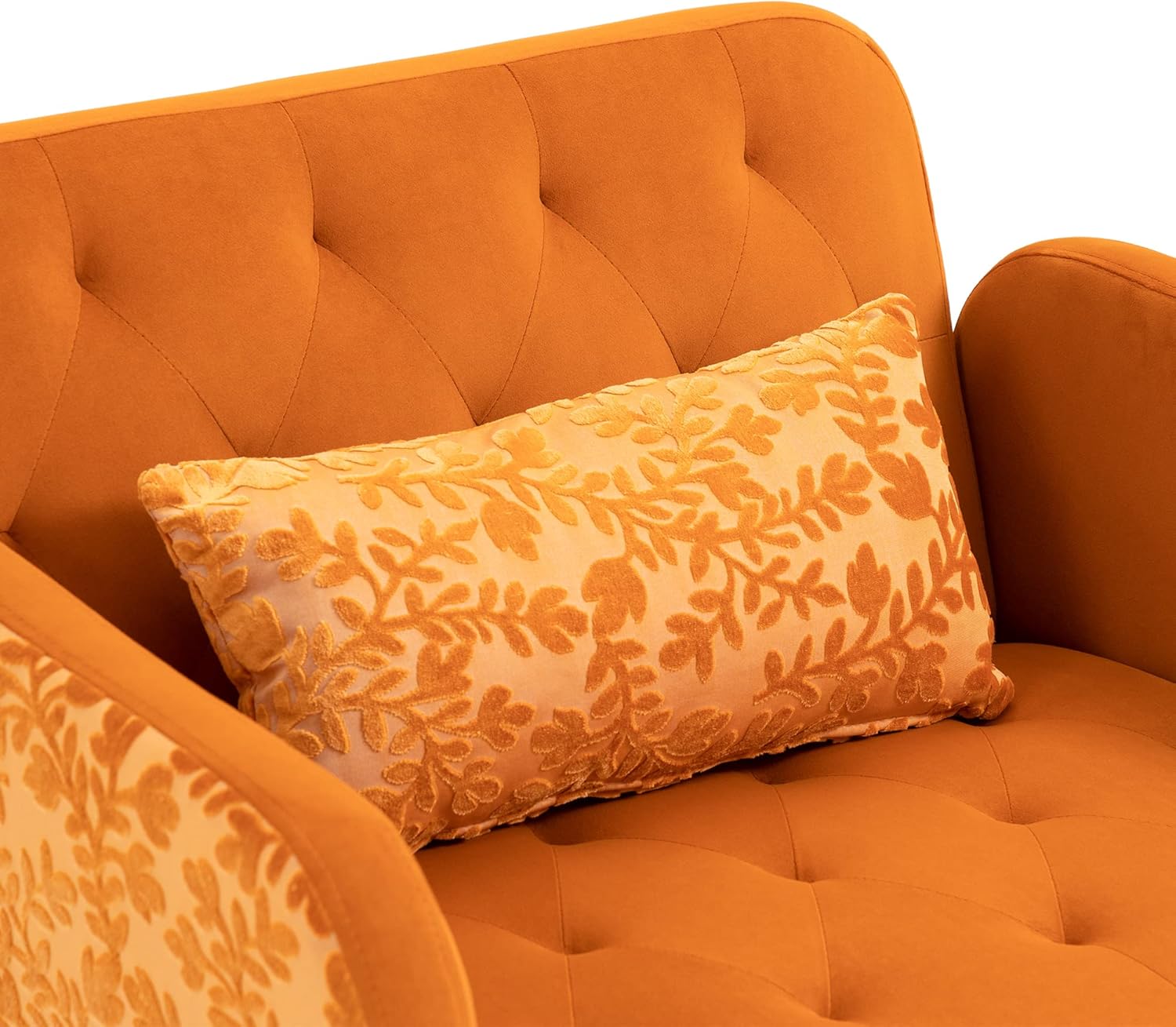 Sillón tumbona 2 en 1, silla convertible de terciopelo con 3 ángulos reclinables, sofá interior con otomana y una elegante almohada, silla