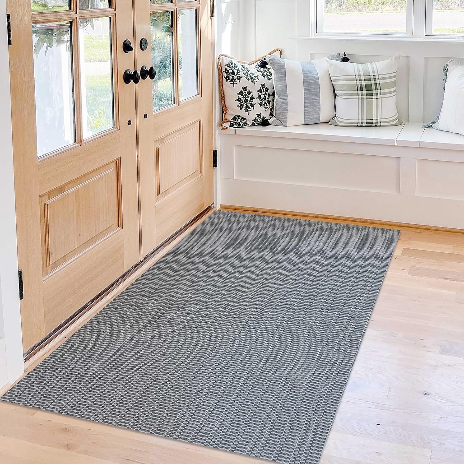 KOZYFLY Alfombra de área lavable de 3 x 5 pies, estilo bohemio, tapete para puerta de interior, alfombra de cocina con respaldo de goma, alfombra de
