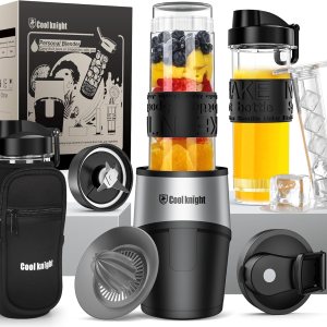 COOL KNIGHT Licuadora personal, licuadora portátil de 500 W para batidos y batidos, juego de licuadoras personales de 10 piezas, con 2 tazas de COOL KNIGHT Licuadora personal, licuadora portátil de 500 W para batidos y batidos, juego de licuadoras personales de 10 piezas, con 2 tazas de