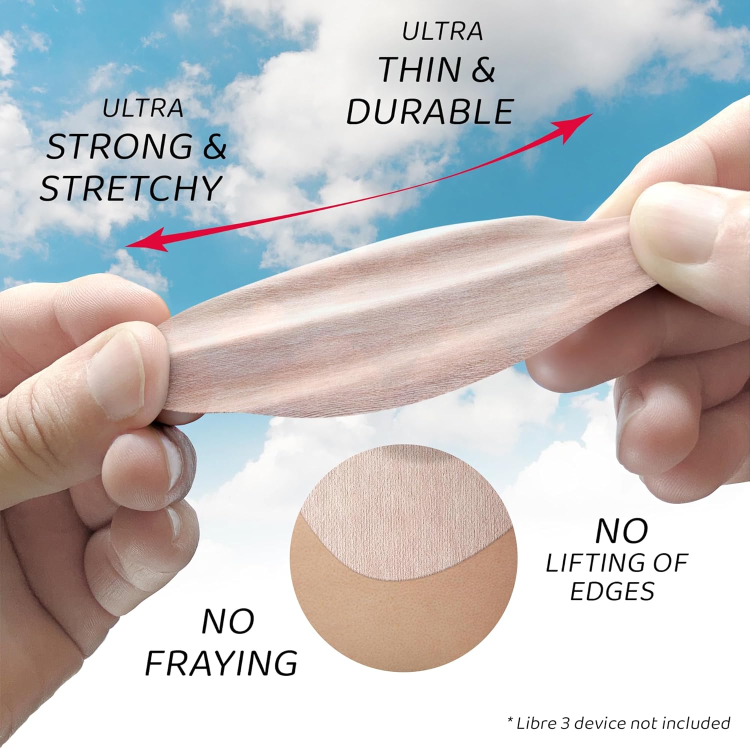 Not Just A Patch Air Libre – 3 cubiertas para sensores (paquete de 20)  Parches adhesivos delgados, fuertes y ligeros con adhesión de 14 días,