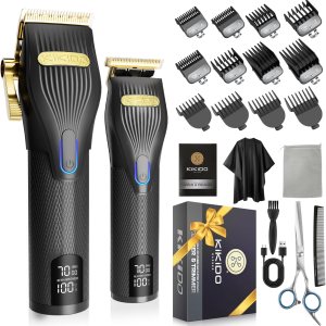 Cortapelos para hombres + kit de recortadora de hoja en T, recortadora de peluquería recargable con pantalla LCD y peines guía para cortar cabello, Cortapelos para hombres + kit de recortadora de hoja en T, recortadora de peluquería recargable con pantalla LCD y peines guía para cortar cabello,