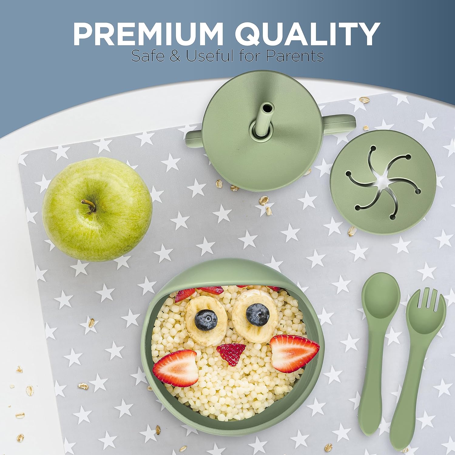 Paquete de 14 suministros de destete LED para bebés, juego de alimentación de bebé de silicona, juego de platos y cuencos para niños, platos para