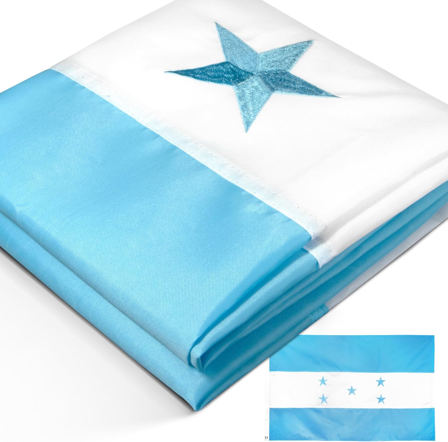 Anley EverStrong Series – Bandera de Honduras de 3 x 5 pies, nailon resistente, rayas bordadas y cosidas, 4 filas de costuras de cerradura, banderas
