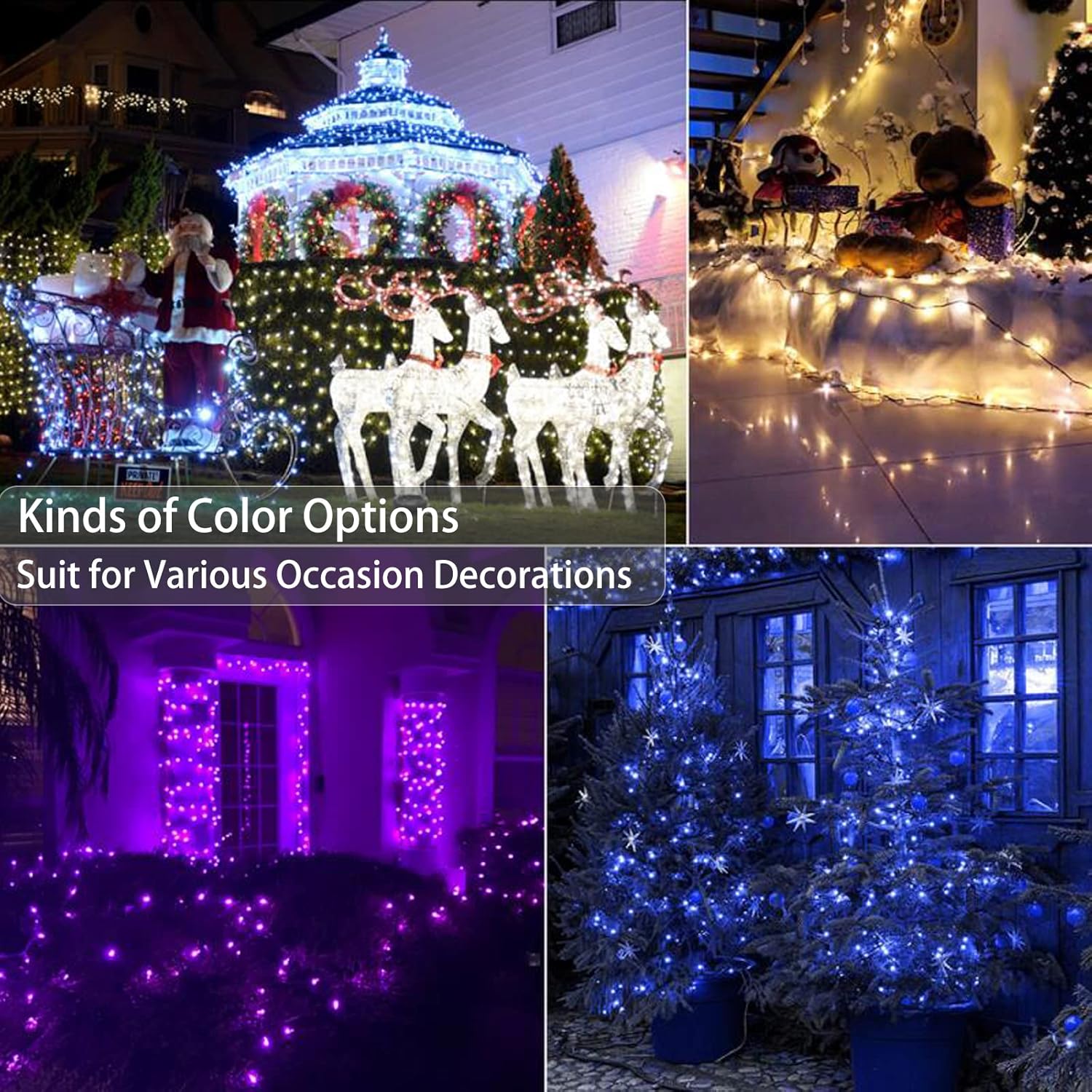 Brizled Luces LED de Navidad que cambian de color, cadena de 100 luces con control remoto, luces decorativas RGB regulables para corona de Navidad y