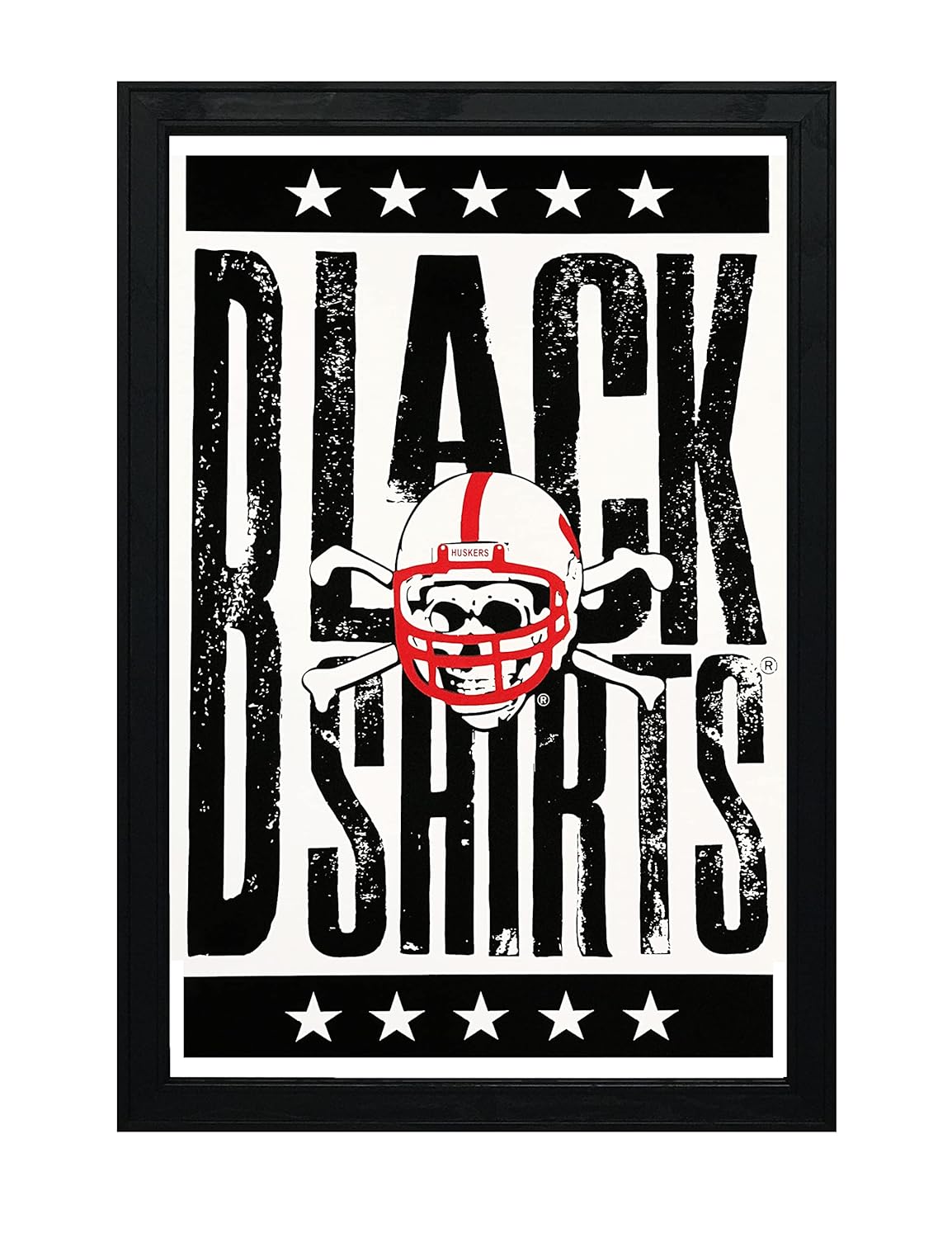 Nebraska Cornhuskers Gift – Blackshirts Letterpess Poster – Officially Licensed Art Print – 13×19″ – Husker Gift (No Frame)