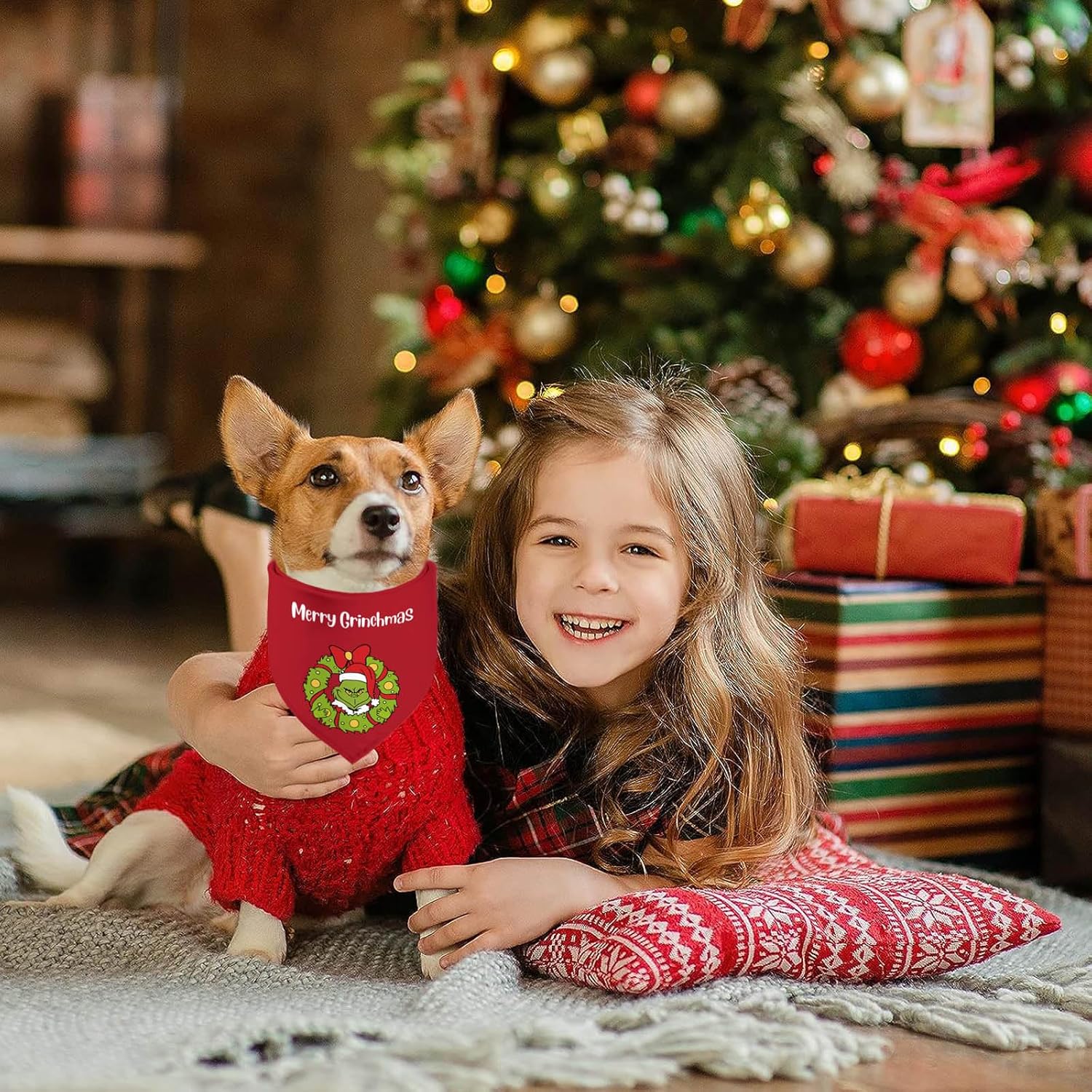 Bandana de Navidad para perro, paquete de 2 unidades, ajustable, para fiestas, cumpleaños, mascotas, bandana triangular, baberos, juego de bufanda
