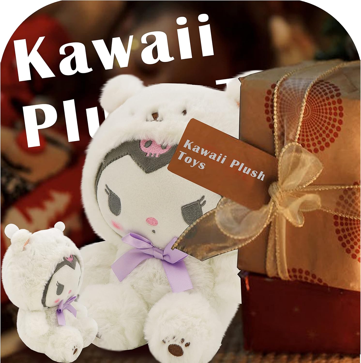 Peluche Kawaii de caricaturas de oso blanco de la serie Cross-Dressing Serie, muñeca de felpa suave, juguetes suaves y lindos con almohada de