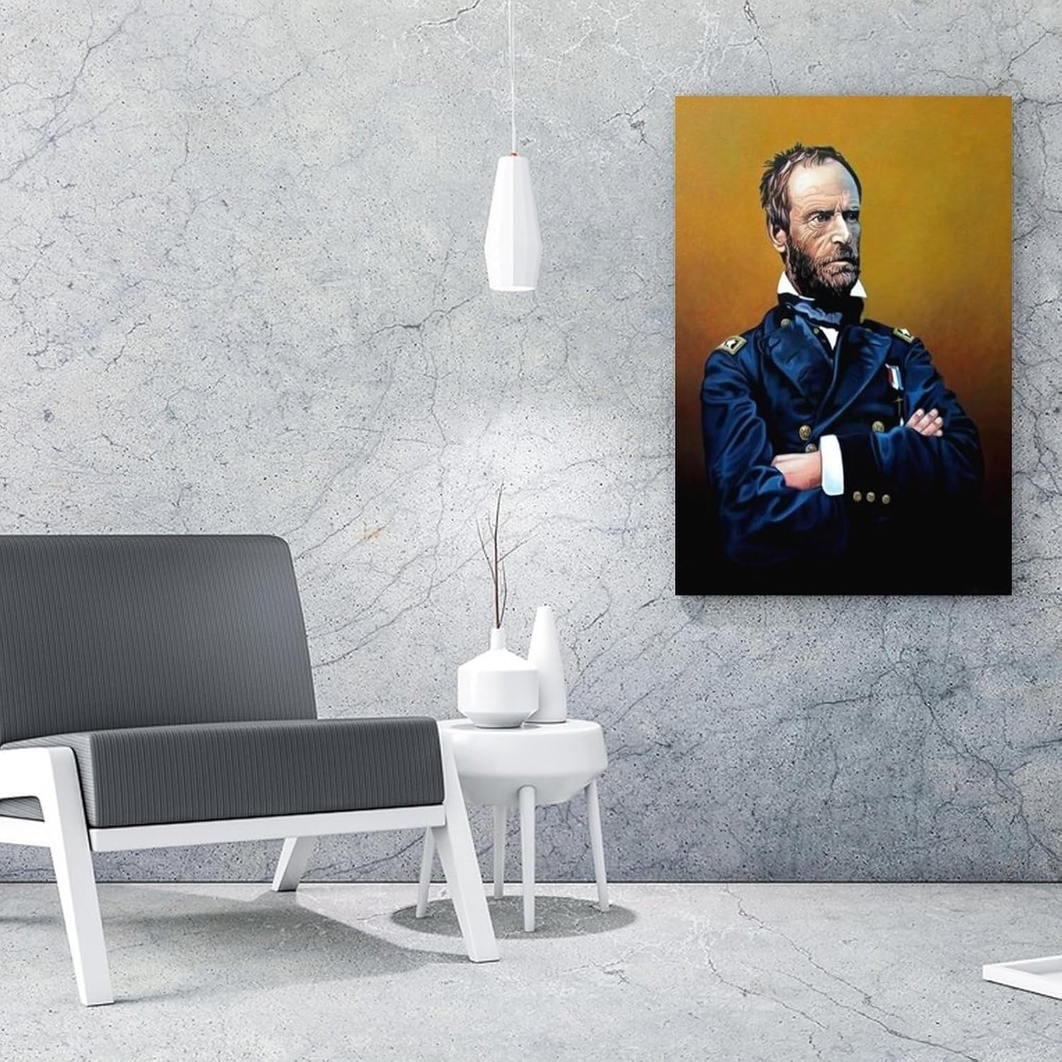 William Tecumseh Sherman – Póster de retrato general de la Guerra Civil estadounidense, arte impreso en lienzo (1) pintura en lienzo, pósteres e