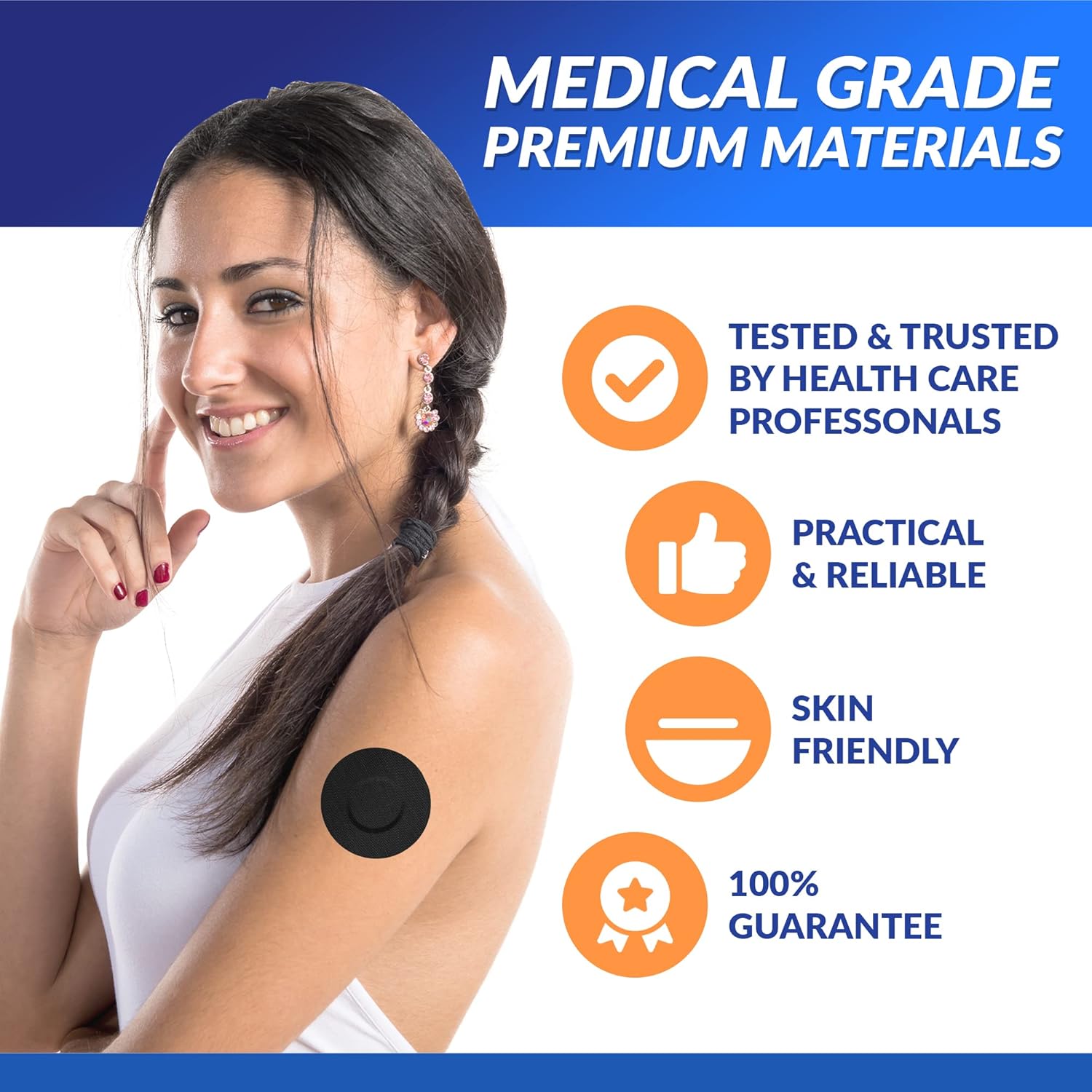 OhmRx Freestyle Libre 2 fundas de sensor impermeables  Paquete de 25 parches adhesivos de color negro para libre  Free Style Libre Patch Covers dura