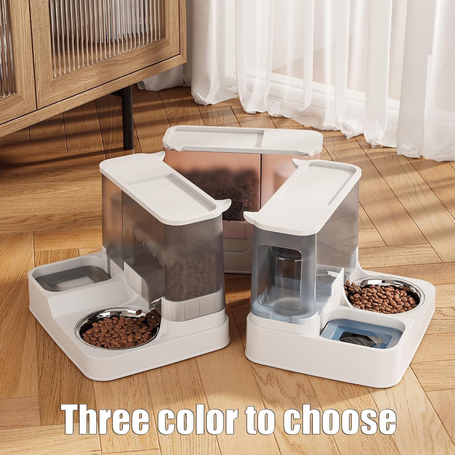 Dispensador automático de alimentos para gatos, dispensador de agua por gravedad para mascotas, cuenco de alimentos secos y suministros de riego