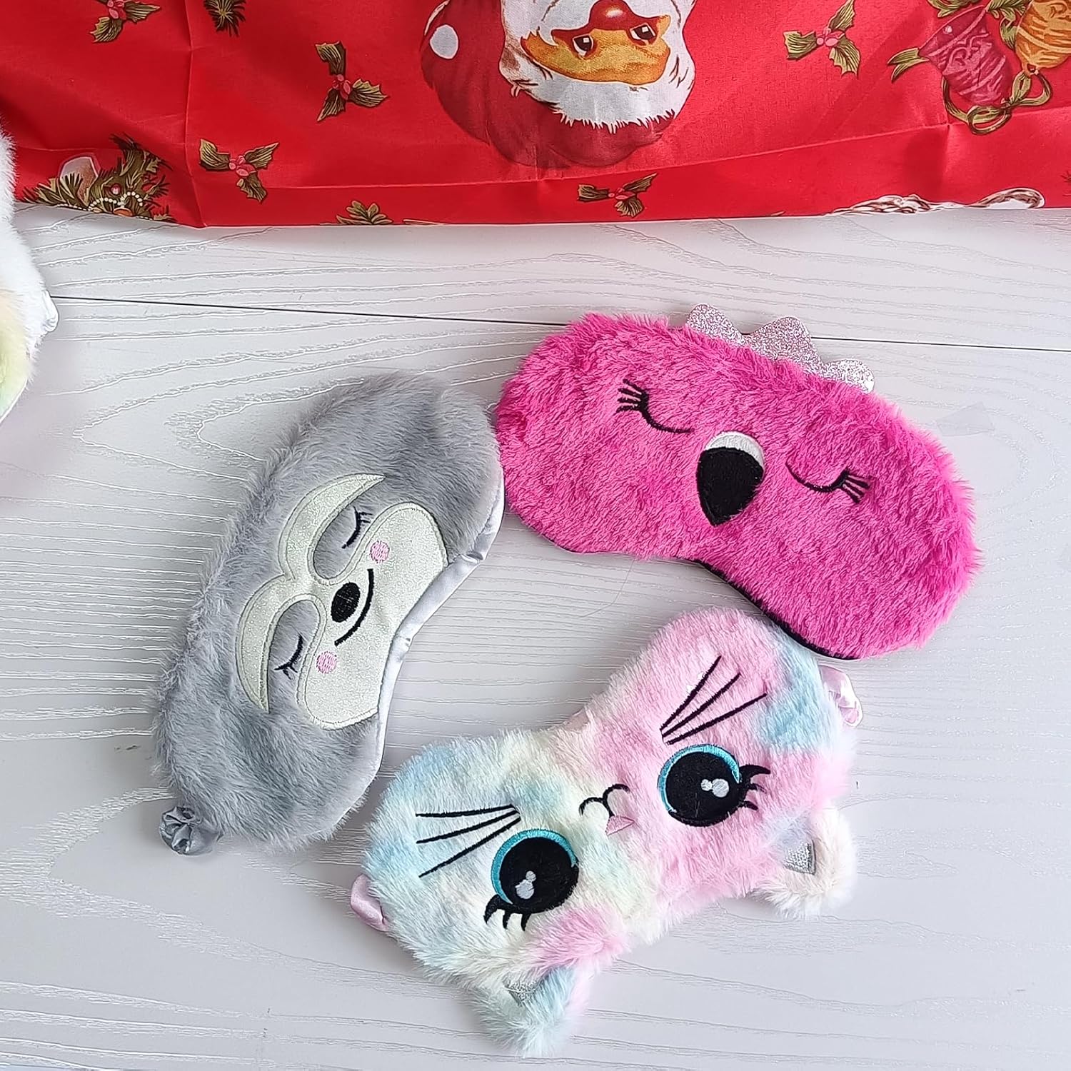 Antifaz para dormir con lindos animales, de felpa suave, con los ojos vendados, conejo, panda, koala, cubierta de ojos para niños, adolescentes,