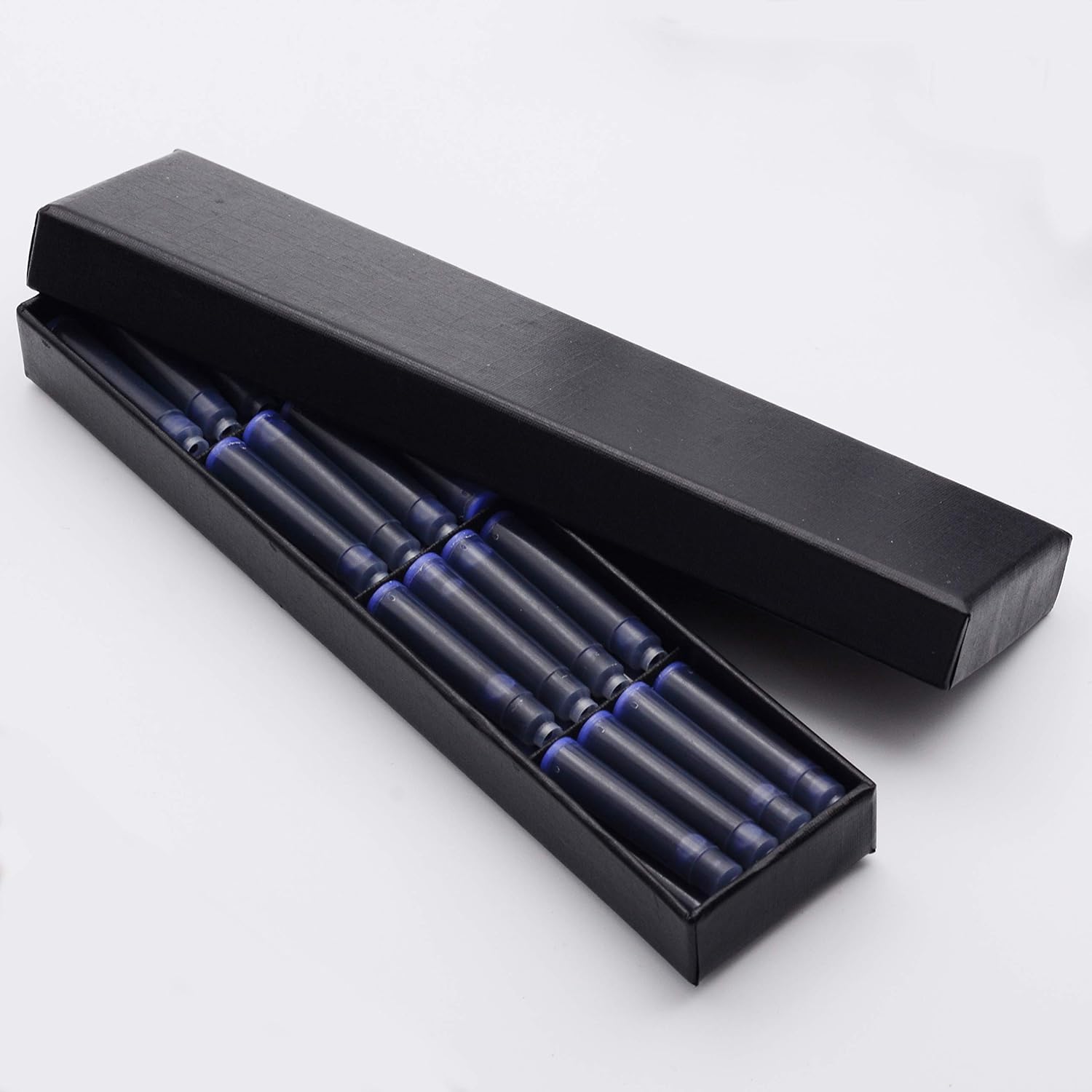 Cartuchos de tinta para pluma estilográfica, color azul, estándar internacional, repuesto de cartucho de tinta para pluma estilográfica, juego de 32