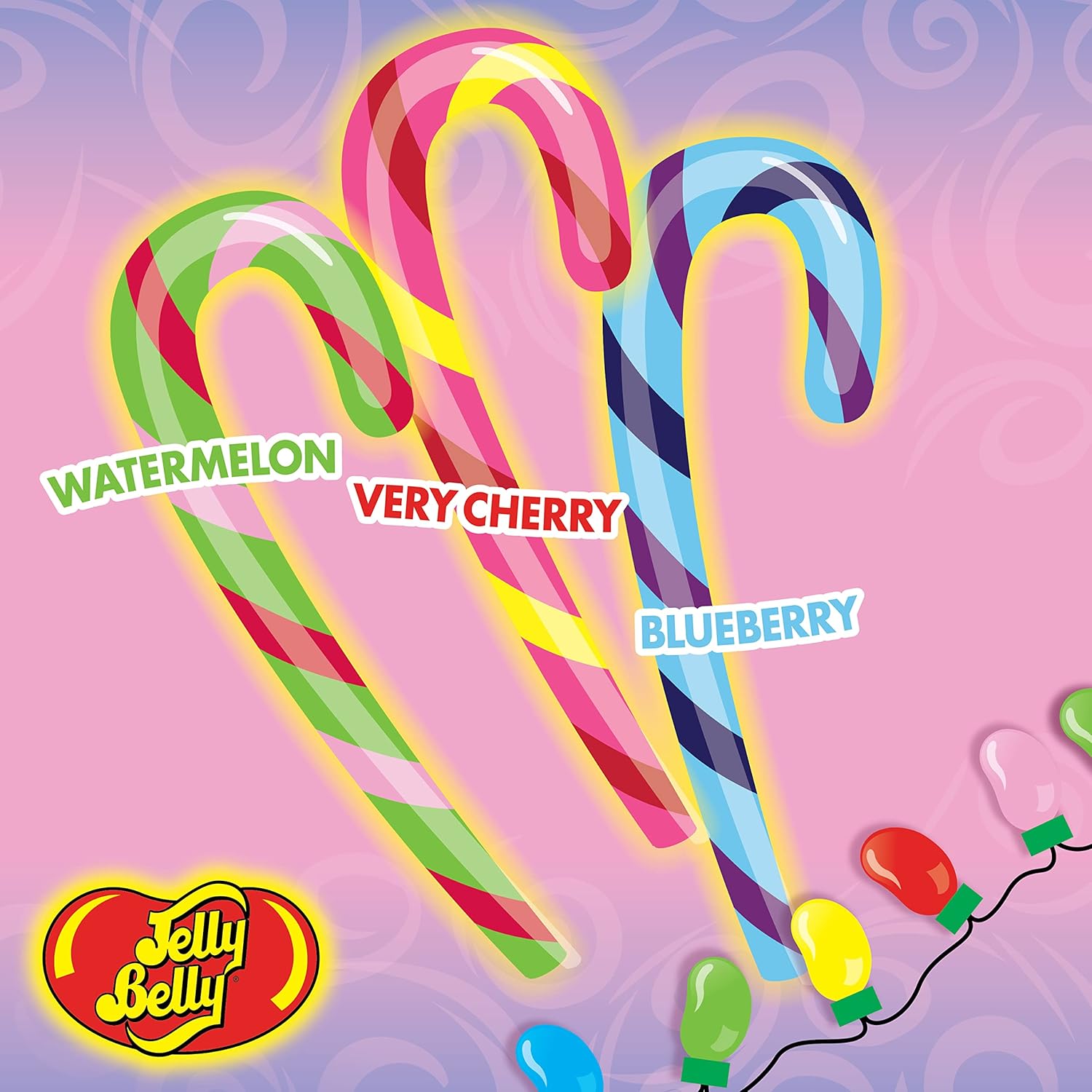 Jelly Belly Bastones de caramelo cajas de 12-12 unidades – Tutti Frutti, Sandía, Arándano