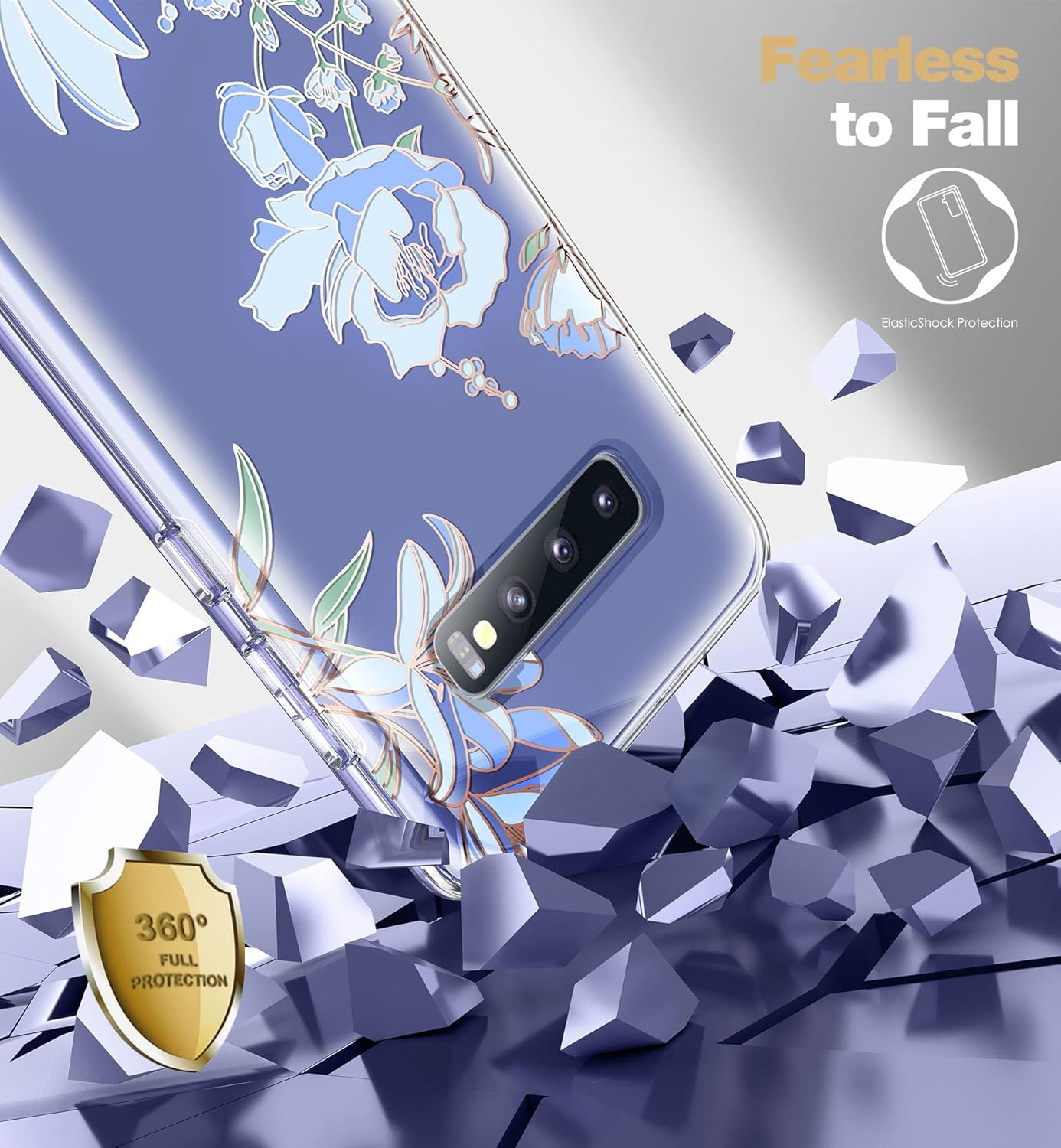 SURITCH Funda para Samsung Galaxy S10 mejorada, protector de pantalla antiarañazos integrado protección de doble capa Protección completa de 360 a