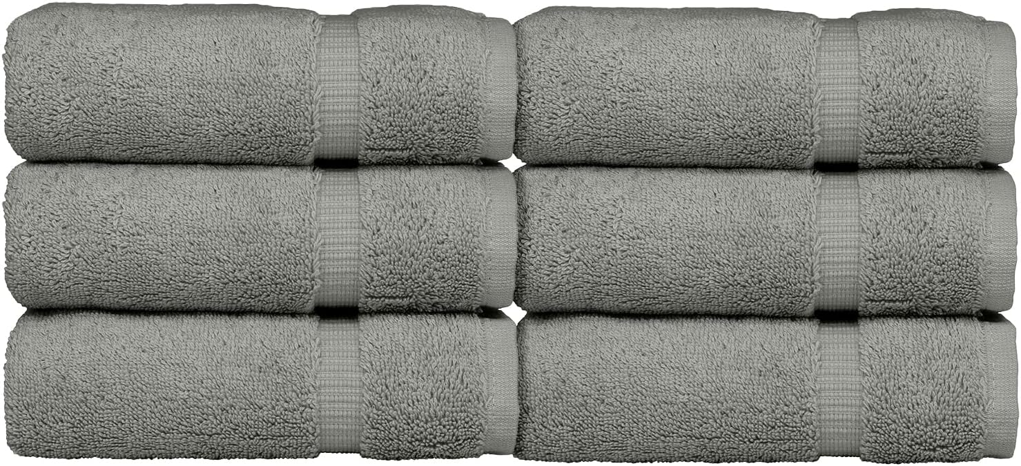Bare Cotton – Juego de dos toallas de lujo para baño, sauna y spa con franja decorativa