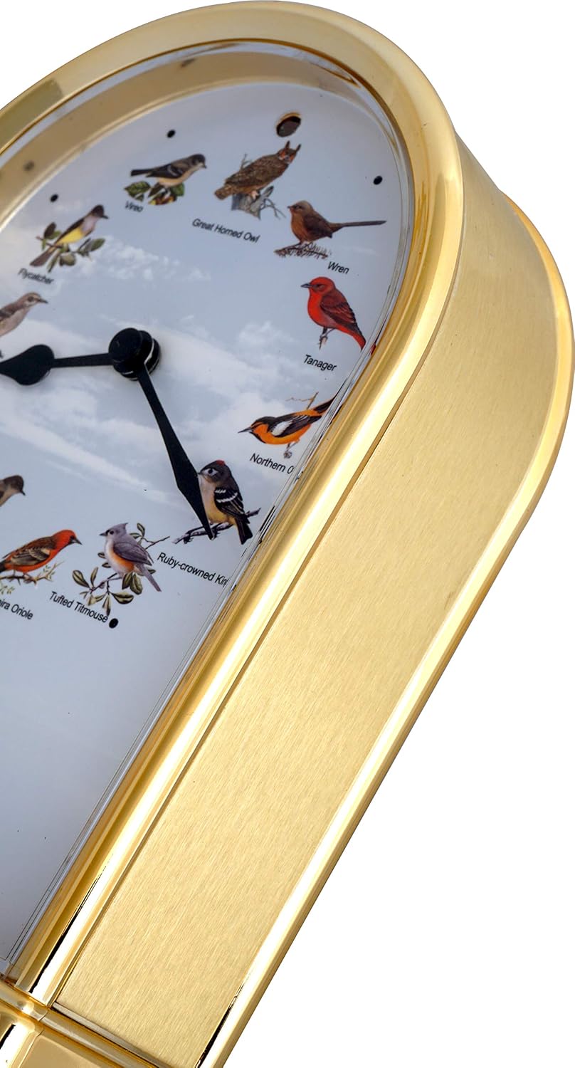 Búho de 7.5 pulgadas de alto colección encantadora reproduce 12 canciones populares de pájaro reloj de mesa Home Deco multicolor selección de regalo