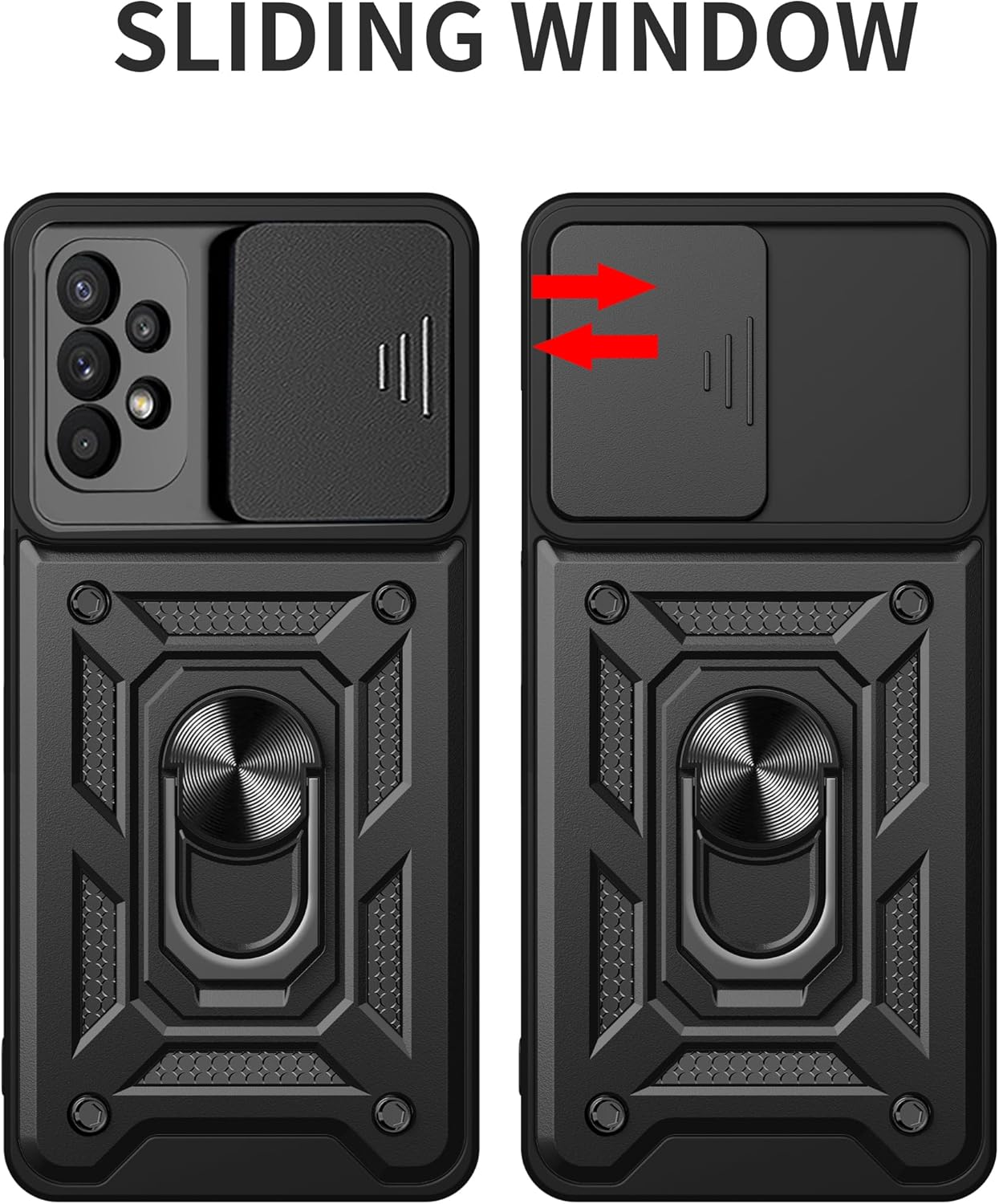 RJYWSQH Para Samsung Galaxy A32 5G Caso Caja Del Teléfono Con Protector De Pantalla Para Samsung Galaxy A32 5G – Negro