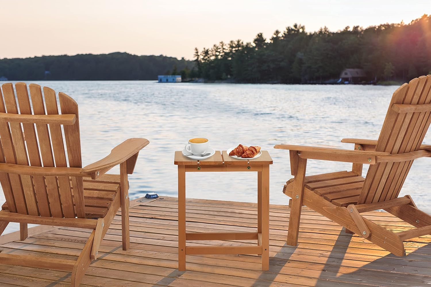 Silla Adirondack plegable de madera para exteriores con respaldo premontado, silla de patio de madera para jardín, patio trasero, porche, piscina,