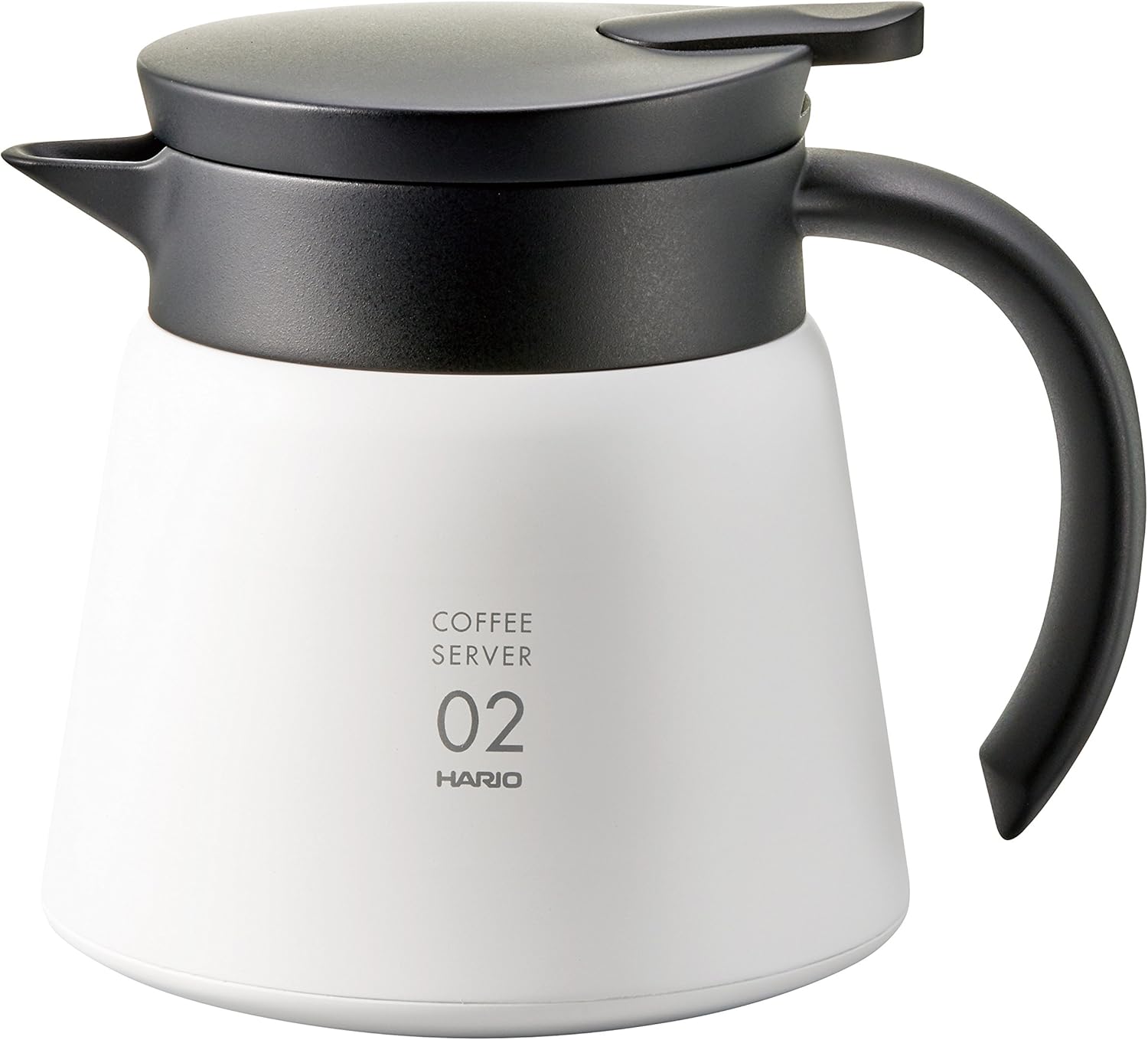 Hario V60 Servidor de bebidas de metal aislado, 20.3 fl oz, blanco