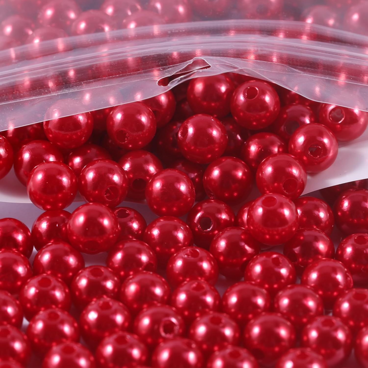 600 cuentas de perlas para manualidades, cuentas redondas de 0.315 pulgadas con agujero para hacer joyas, manualidades, pulseras, collares y relleno
