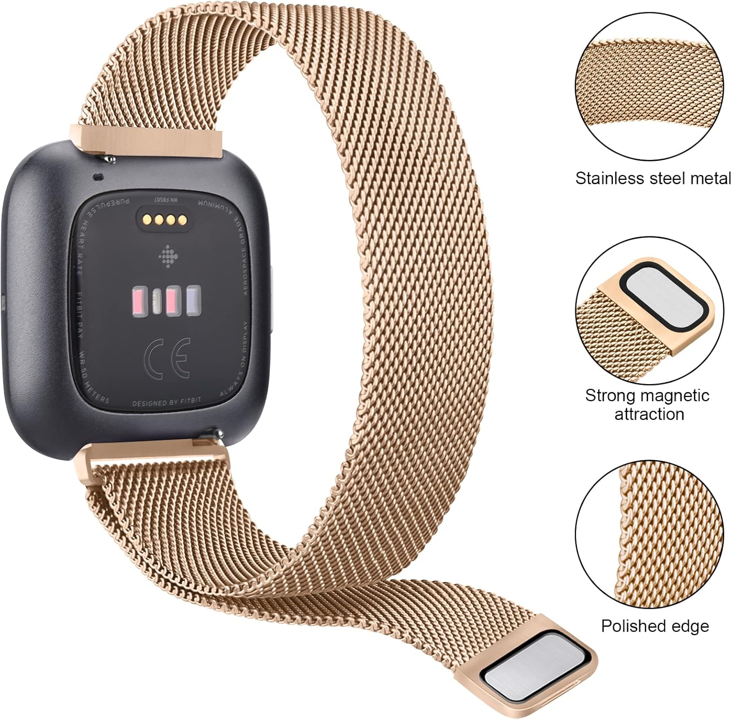 Correa de repuesto para Fitbit Versa 2 correas para mujeres y hombres, correa de repuesto magnética ajustable para Fitbit Versa 2  Fitbit VersaVersa