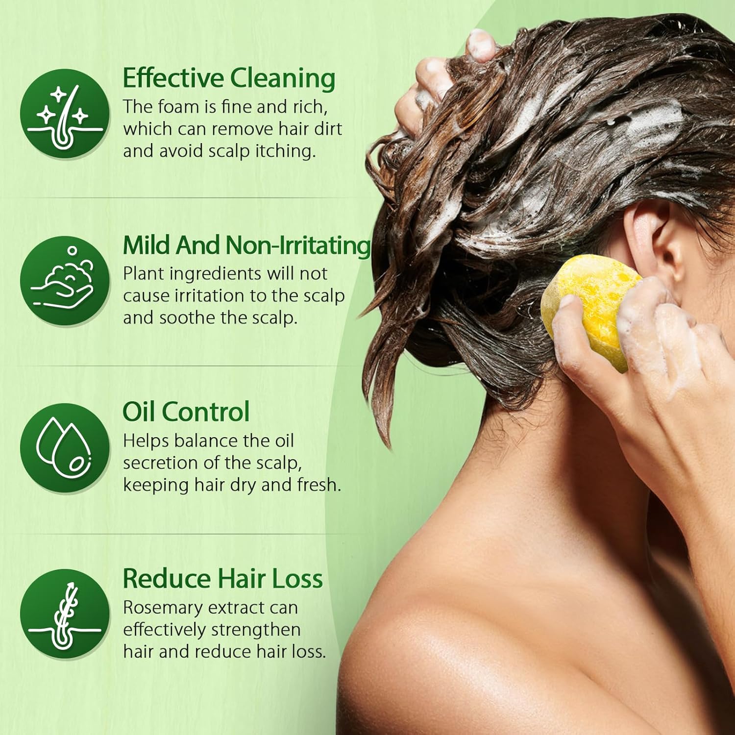 Juego de champú y acondicionador de romero en barra para el crecimiento del cabello, champú sólido acondicionador jabón para cabello lacio, rizado,