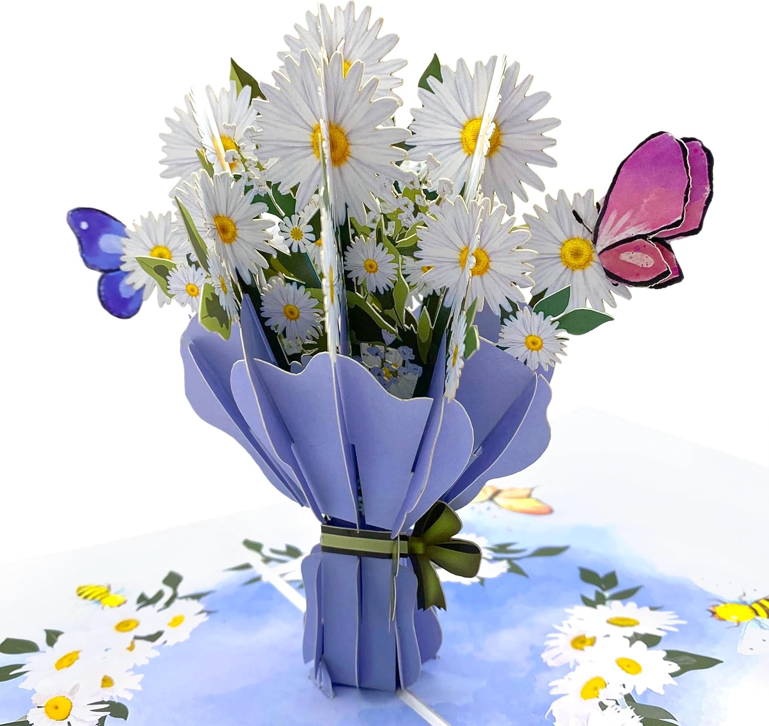 Tarjeta desplegable de flores para todas las ocasiones, ramo de flores 3D, con la más profunda condolencia, pensando en ti, no olvides, para
