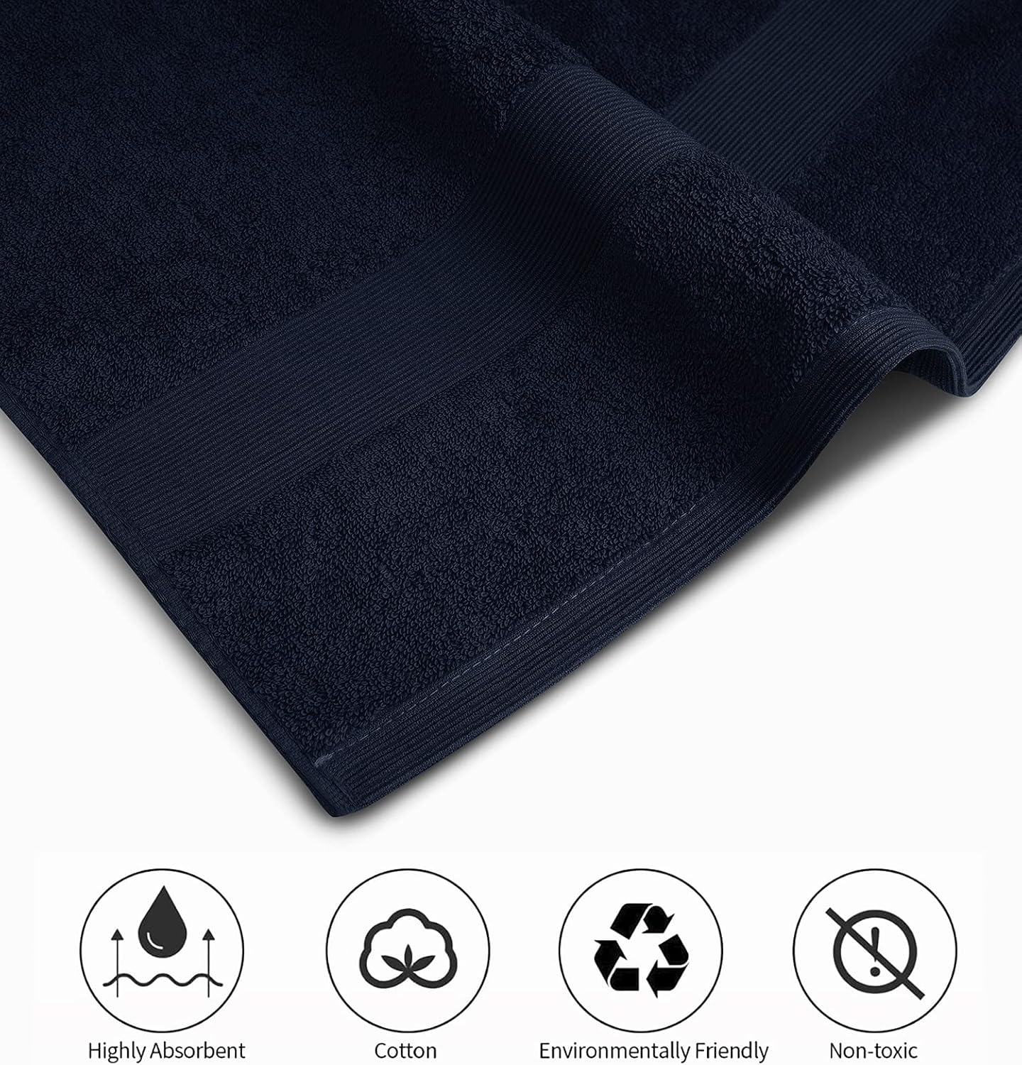 Softolle Toallas de baño de lujo 100% algodón, juego de 4 toallas de baño de 21.16 ozm, ecológicas, súper suaves, altamente absorbentes, con
