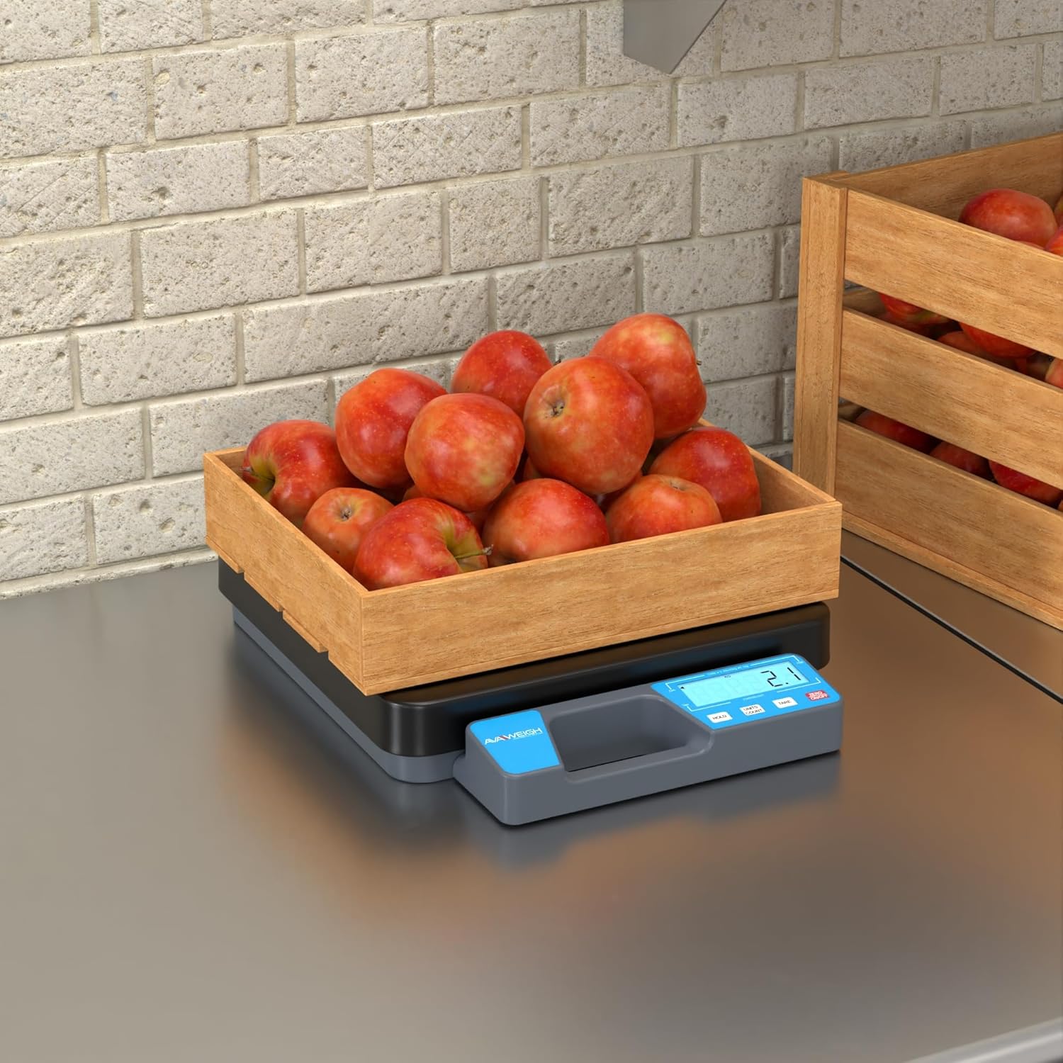 RSB100T – Báscula digital de recepción de 100 libras con mango incorporado y plato con banda de rodadura
