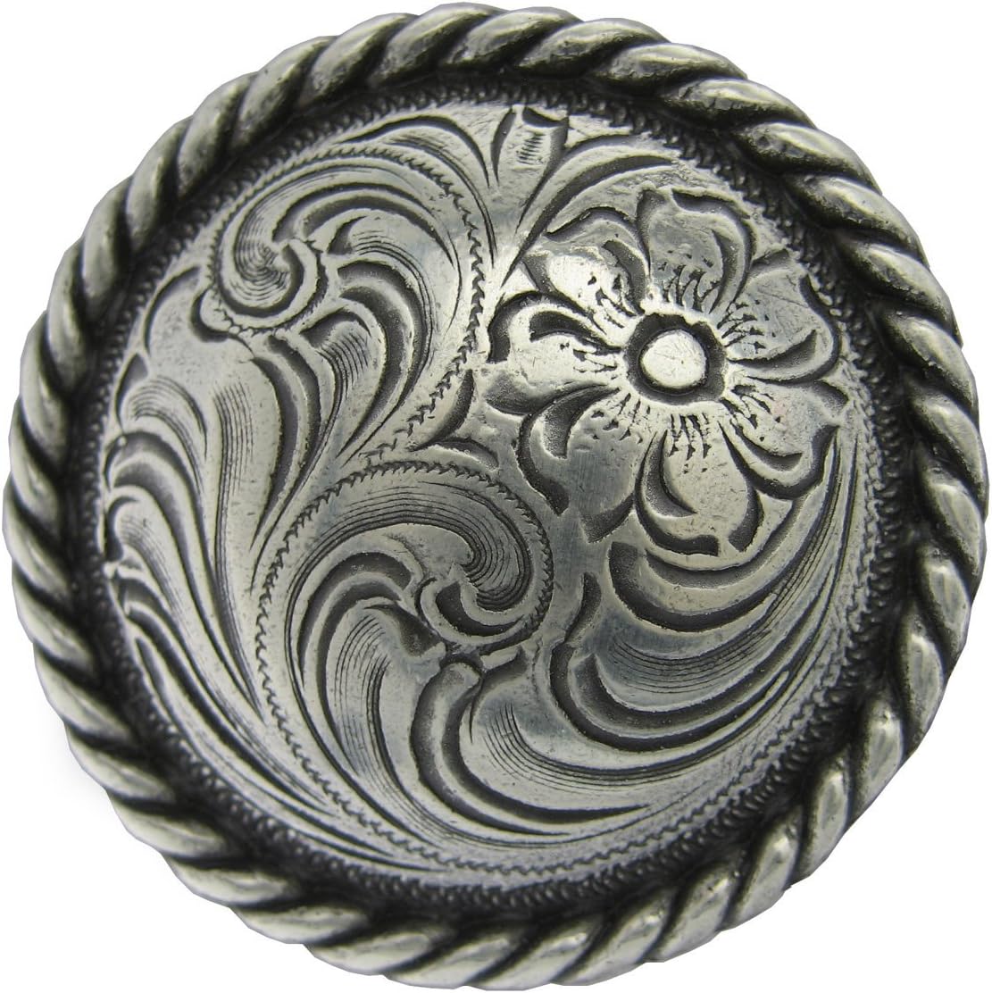 F9819-2-SRTP 34″ Concho de borde de cuerda redondo 10 piezas Plata antigua