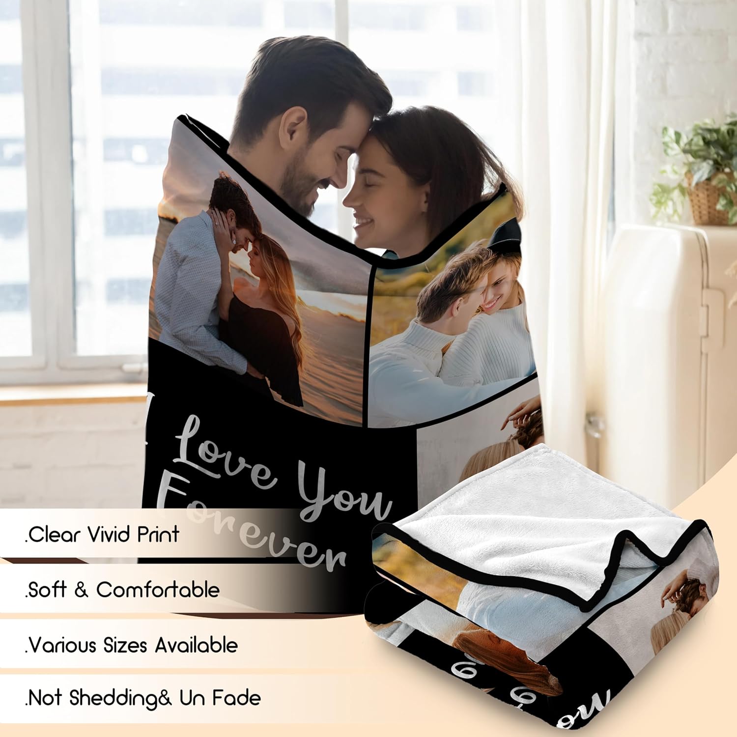 Funny DIY Manta personalizada con texto fotográfico, regalos personalizados para mujeres y hombres, manta de imagen personalizada para bebé, madre,