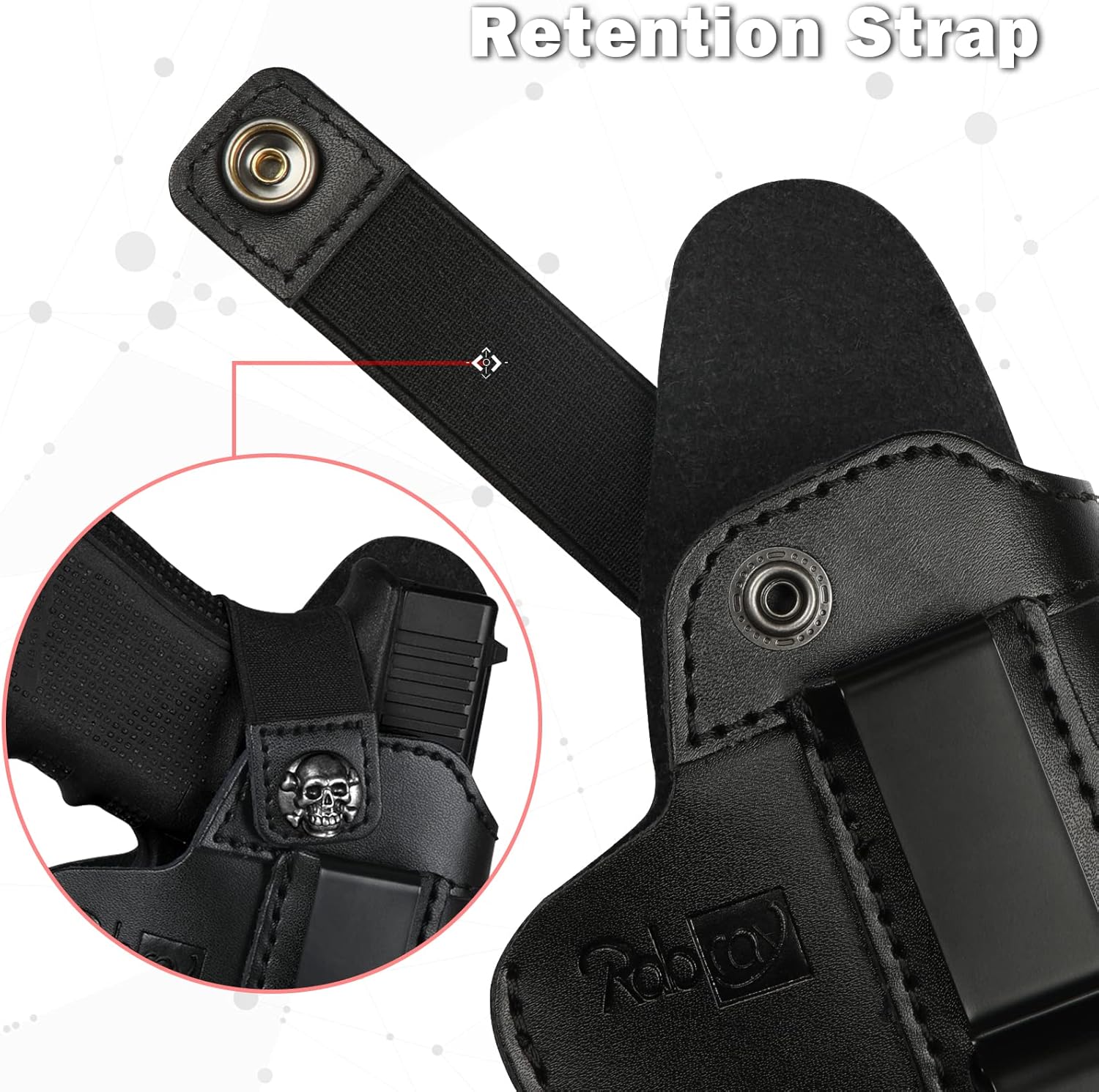 IWB – Funda de piel auténtica para Glock 194243X, Sig P365P320P220, Ruger LCPLC9SSecurity 9Max 9, Taurus G2G2CG3CGX4, Springfield HellcatXD, M&P