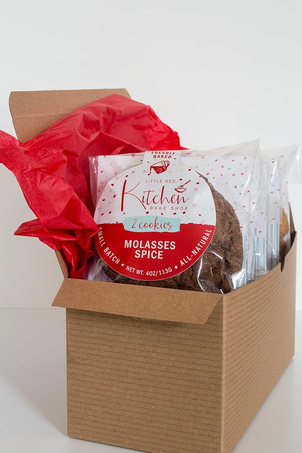 Galletas de especias de melaza recién horneadas – 1 docena – Caja de regalo gourmet – Regalos para hombres y mujeres – Galletas suaves – Little Red