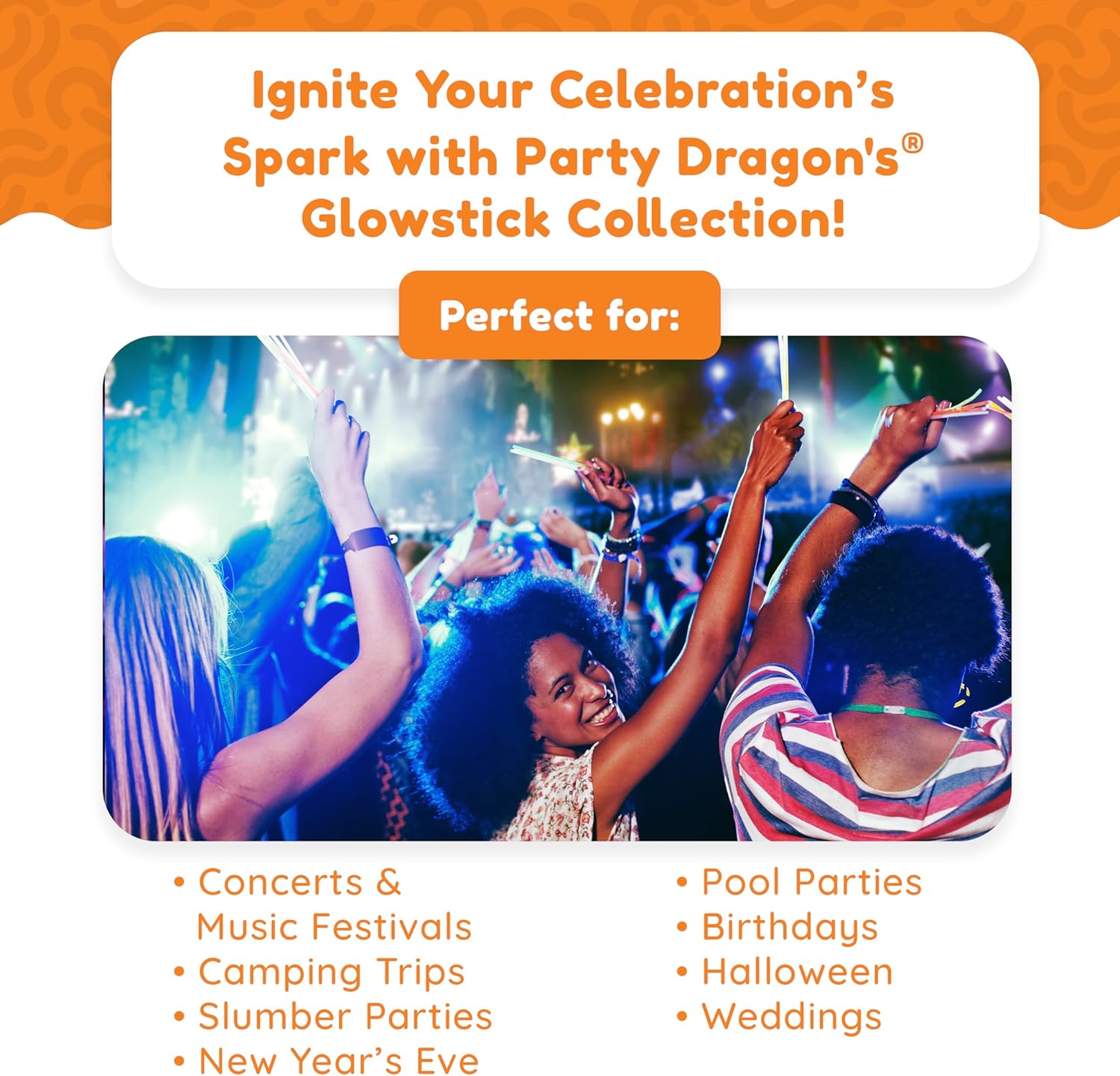 Glowsticks – Paquete de 1200 piezas de fiesta a granel que incluye 600 palillos brillantes de 8 pulgadas y 600 conectores, pulseras y collares,