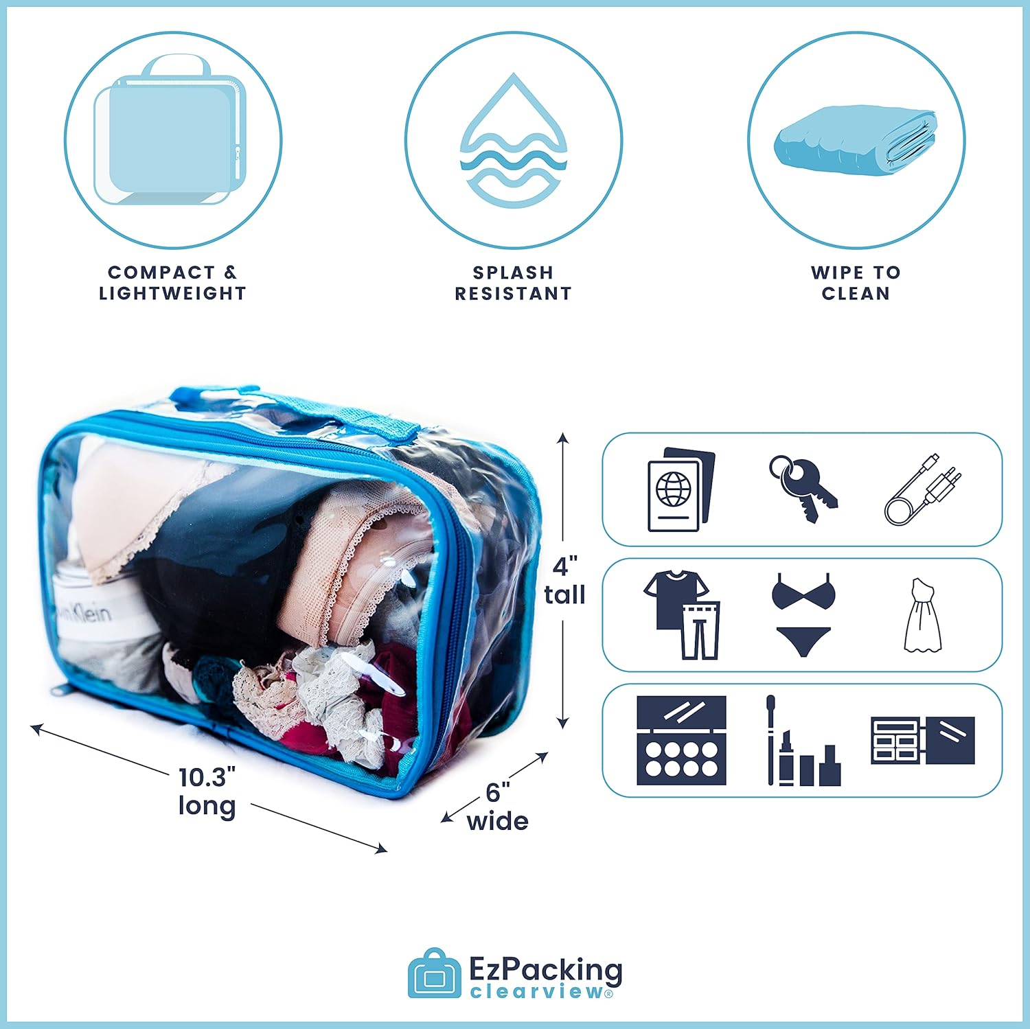 Pequeño cubo de embalaje de viaje transparentebolsa de plástico de PVC transparente para llevar en maleta, mochila o bolsa de pañalesaccesorios
