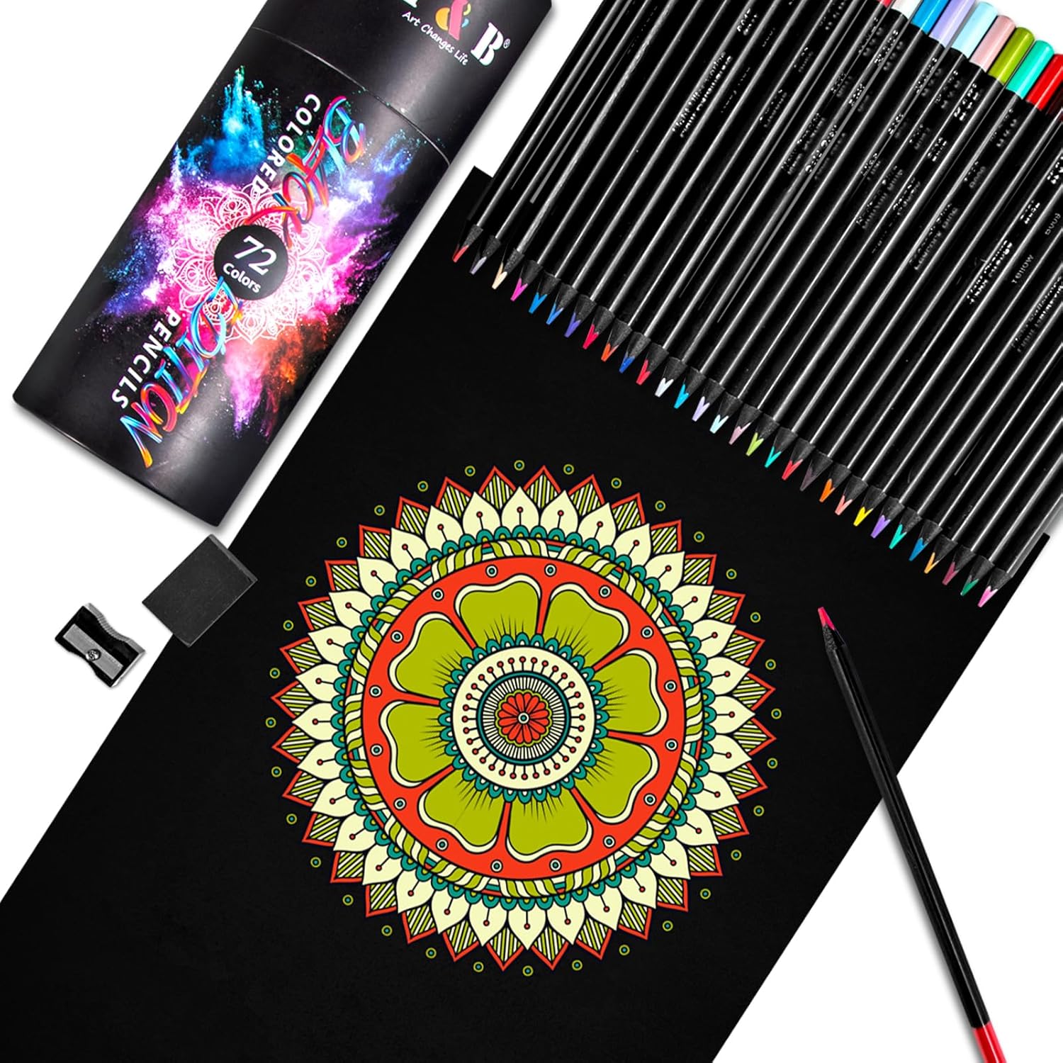 Juego de lápices de colores con borrador y sacapuntas, perfecto para dibujar y colorear, núcleos suaves a base de aceite, ideales para adultos,