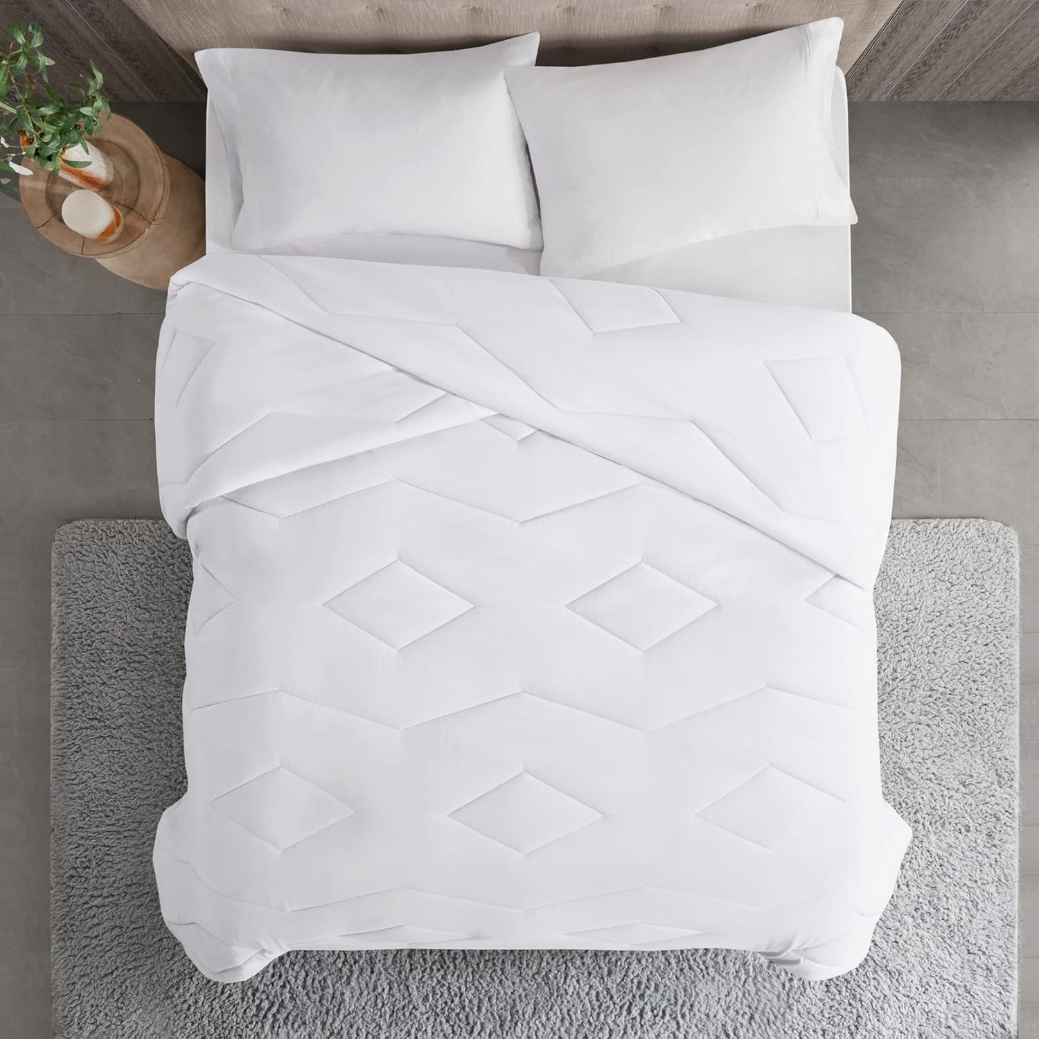 Madison Park Windom – Edredón alternativo de plumón sintético 3M, tratamiento de absorción de humedad Scotchgard de alta calidad, funda de cama