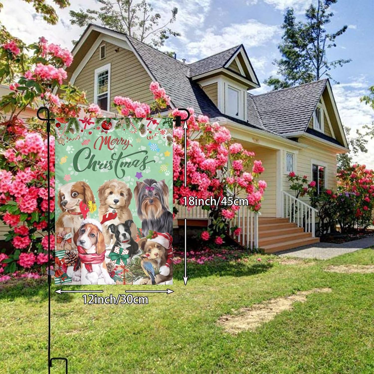 Bandera de jardín de perro Yorkshire Terrier de perro Bulldog Beagle para fiesta de bienvenida al aire libre, decoración al aire libre, selecciones