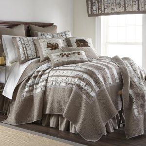 Donna Sharp Colcha King – Edredón de algodón con diseño de oso de abedul y diseño de oso, lavable a máquina Donna Sharp Colcha King – Edredón de algodón con diseño de oso de abedul y diseño de oso, lavable a máquina